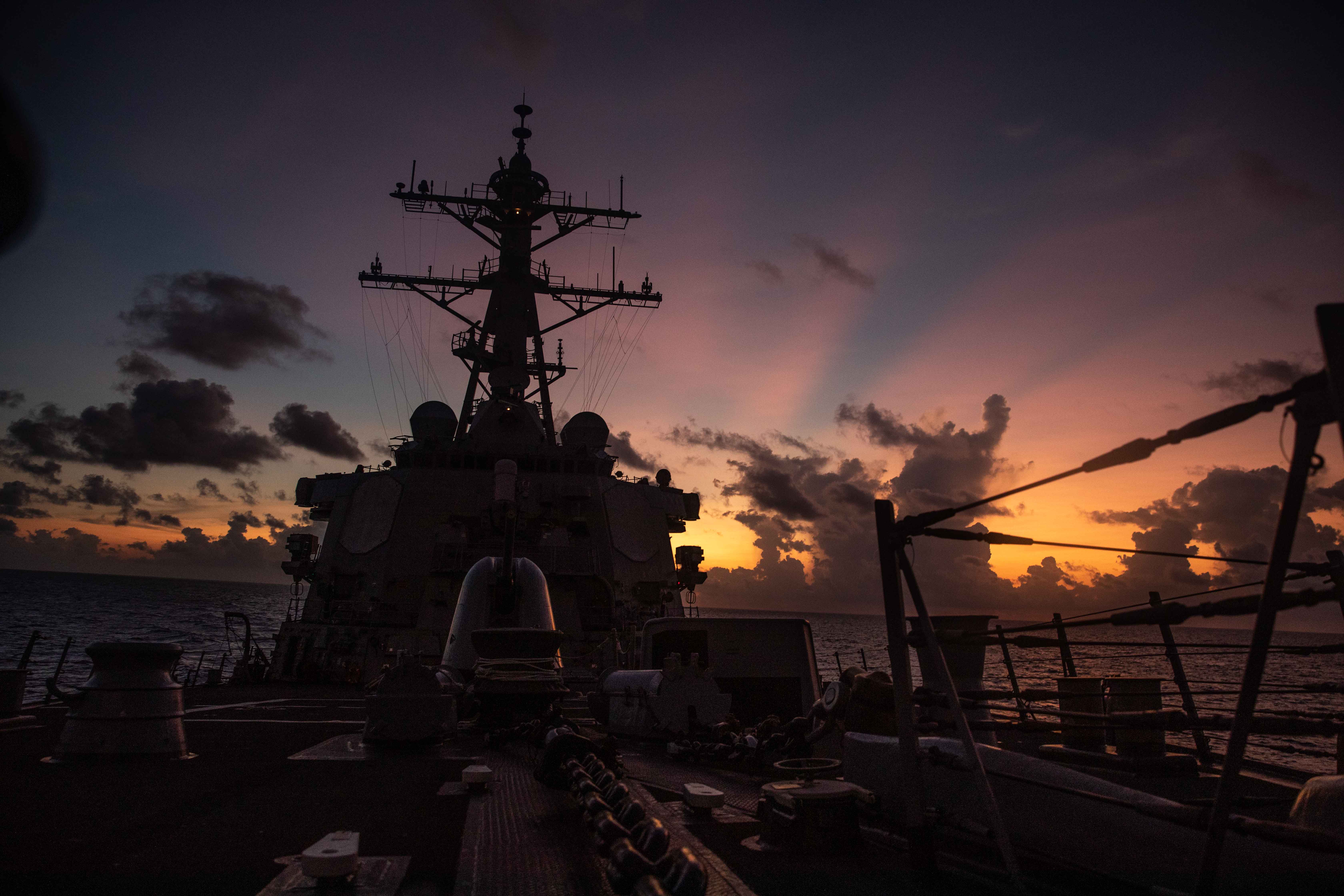 The USS Curtis Wilbur during 'freedom of navigation' operations in the South China Sea on May 20 [Courtesy of US Navy 7th Fleet]
