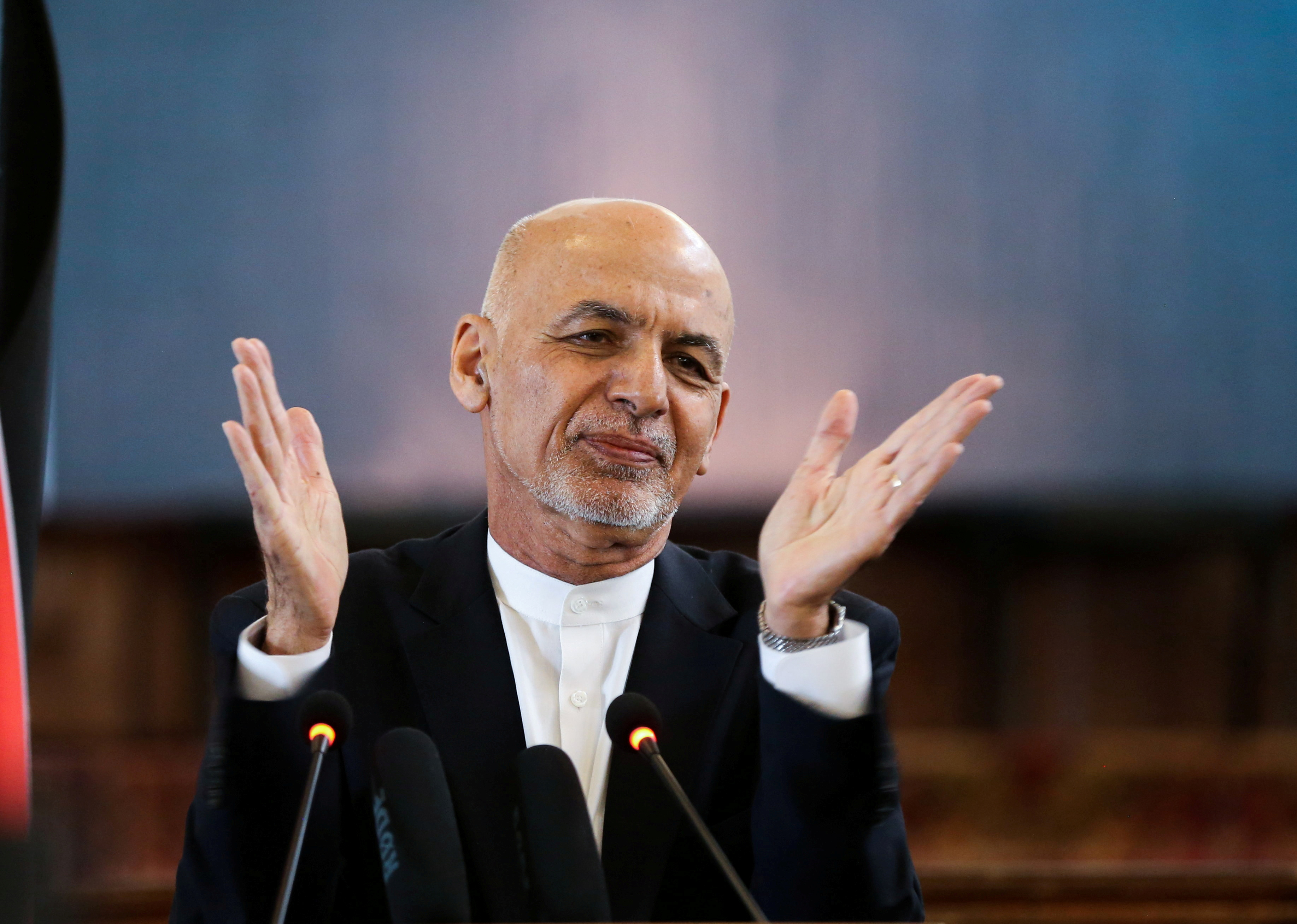 Afghanistan's President Ashraf Ghani is contending with political rivalries at home amid a US withdrawal and Taliban advances [Filer: Omar Sobhani/Reuters]