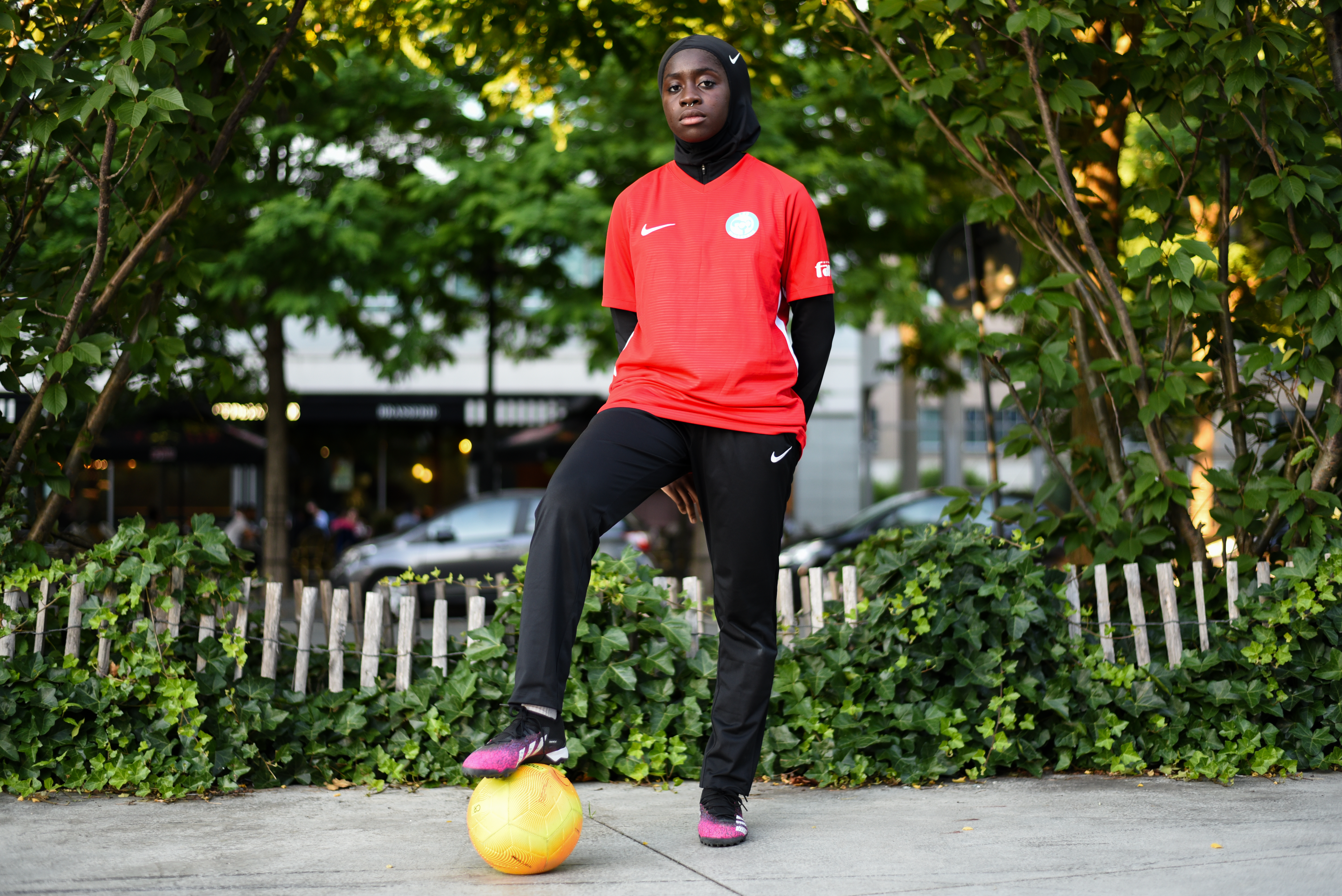 Karthoum Dembelé says women should not be discriminated against in sport simply for wearing the hijab [Alexander Durie/Al Jazeera]