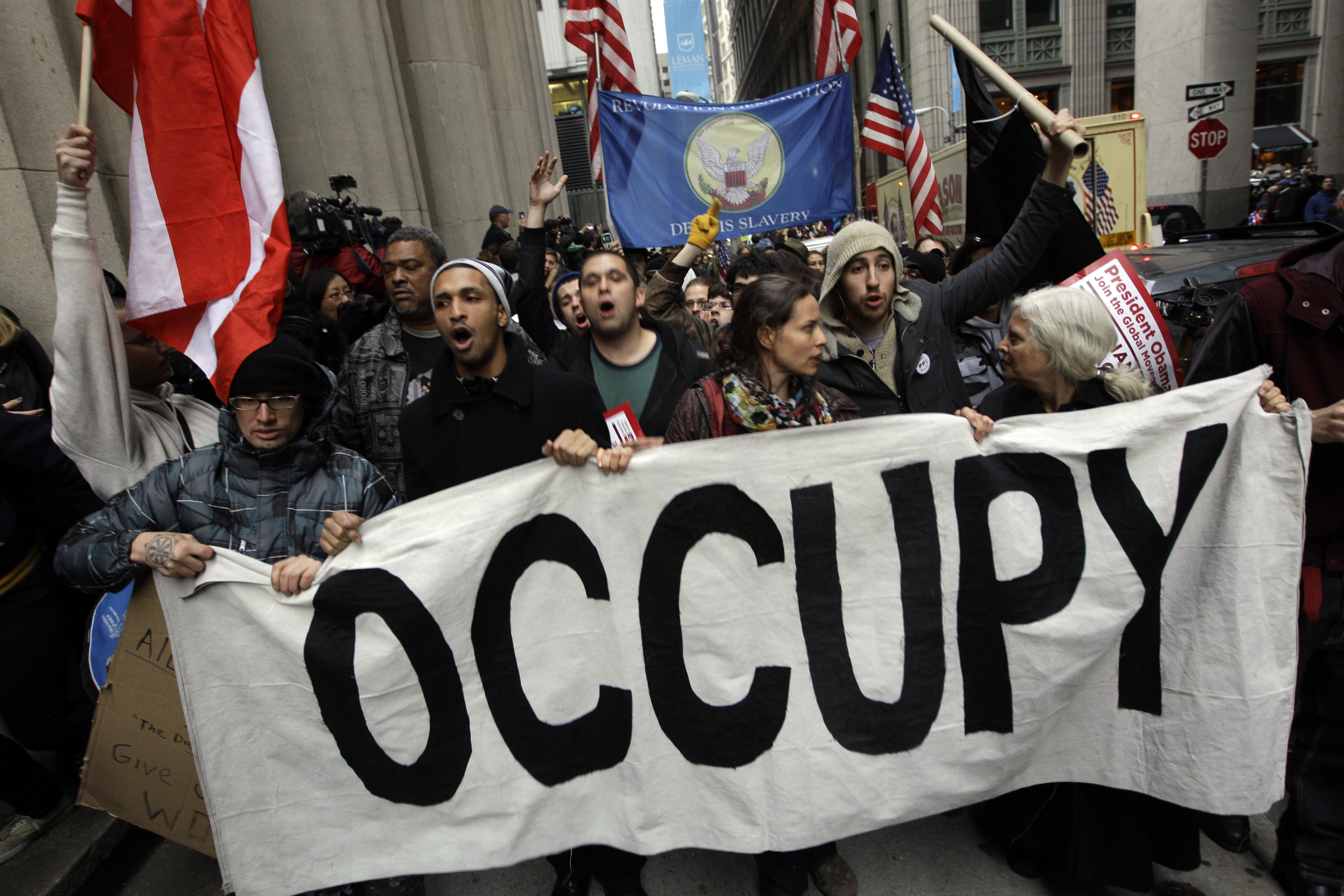 The protesters who gathered in lower Manhattan’s Zuccotti Park in September 2011 propelled the ever-widening gap between the US's rich and not rich to the forefront of the national dialogue [File: Mary Altaffer/AP]