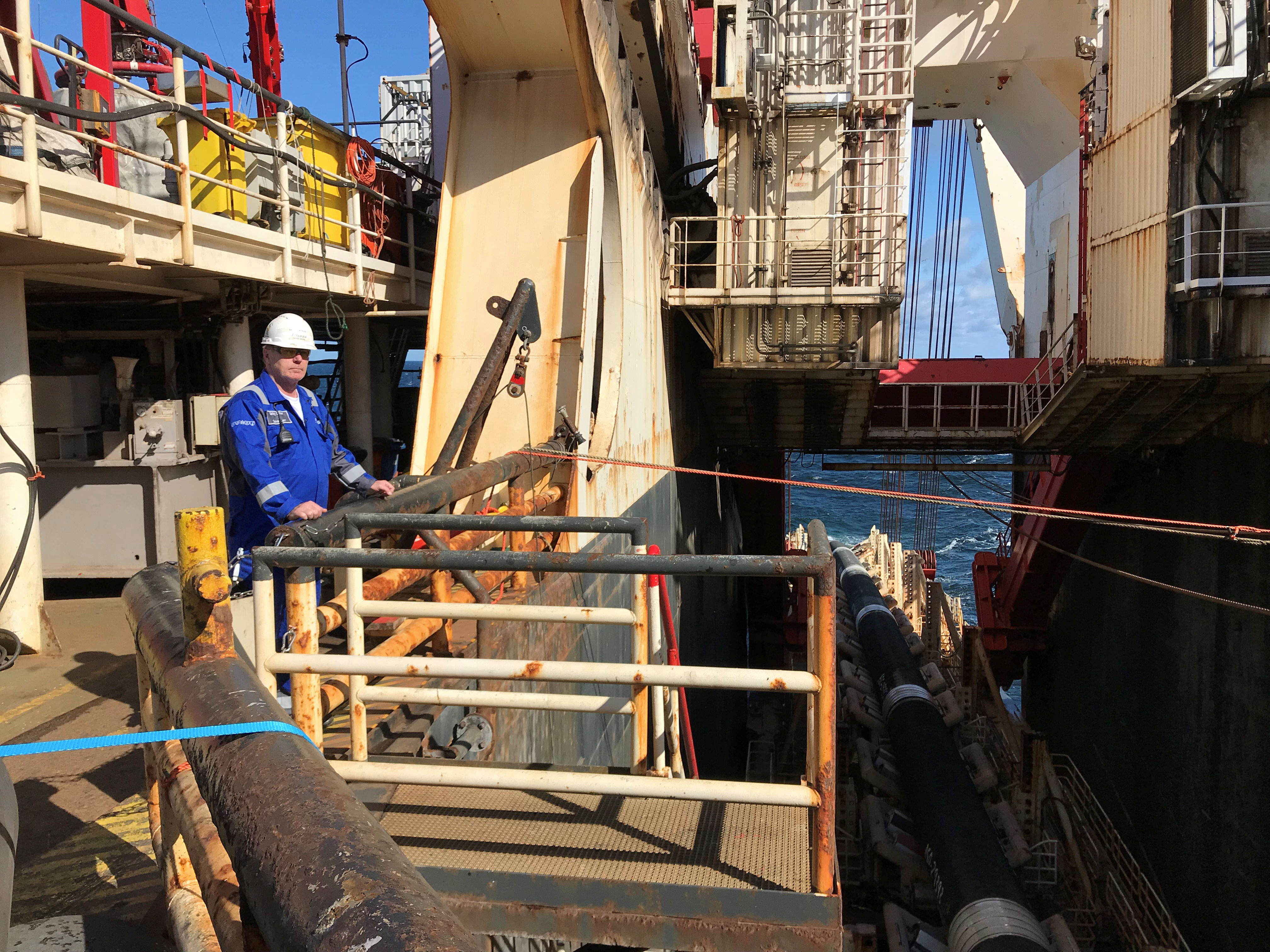 Allseas' deep sea pipe laying ship Solitaire lays pipes for Nord Stream 2 pipeline in the Baltic Sea September 13, 2019. Picture taken September 13, 2019. REUTERS/Stine Jacobsen