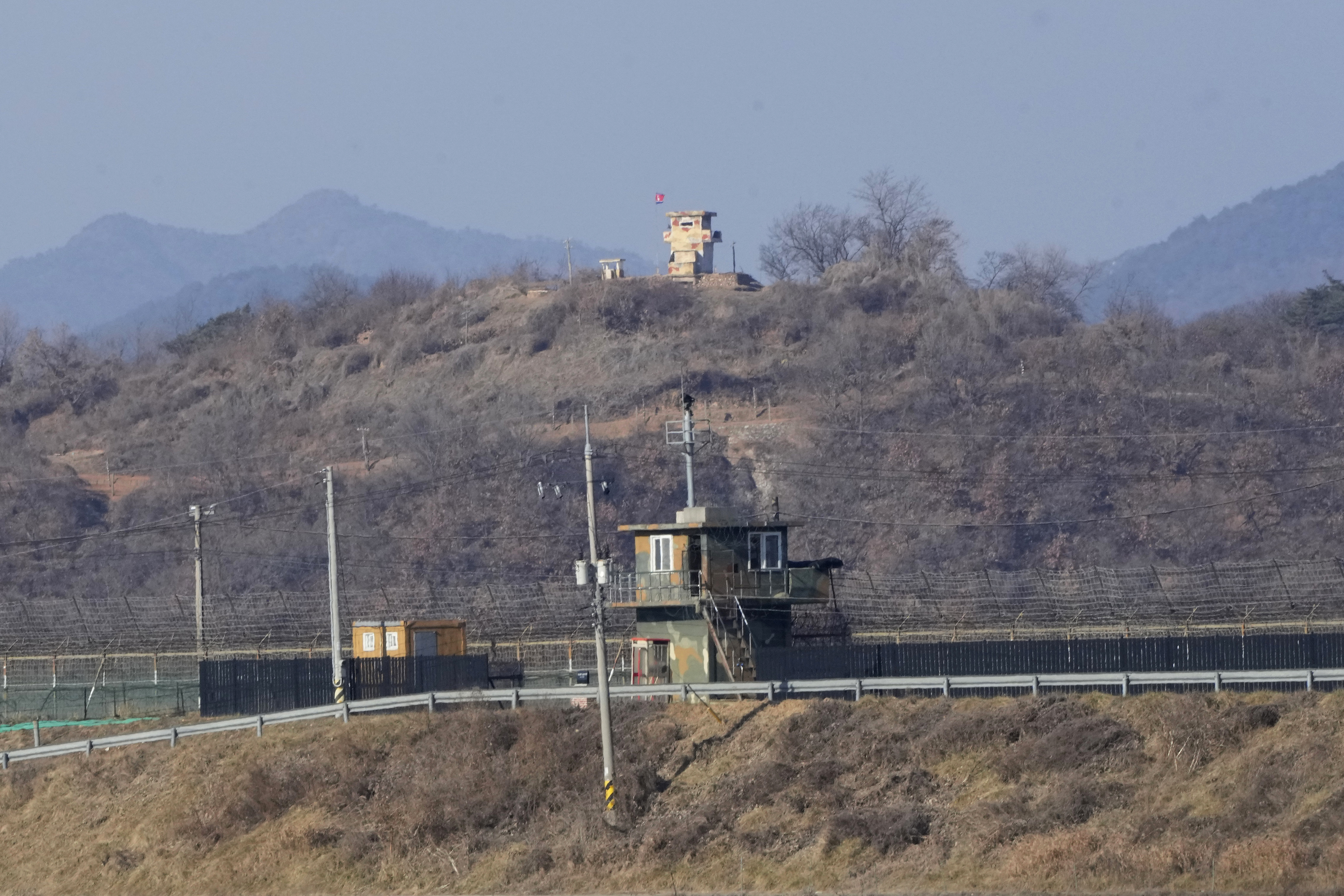 Military guard posts of North and South Koreain Paju, near the border