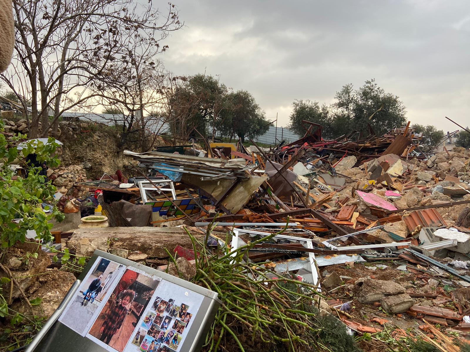 The ruins of the house demolished by Israeli forces in Sheik Jarrah neighbourhood.