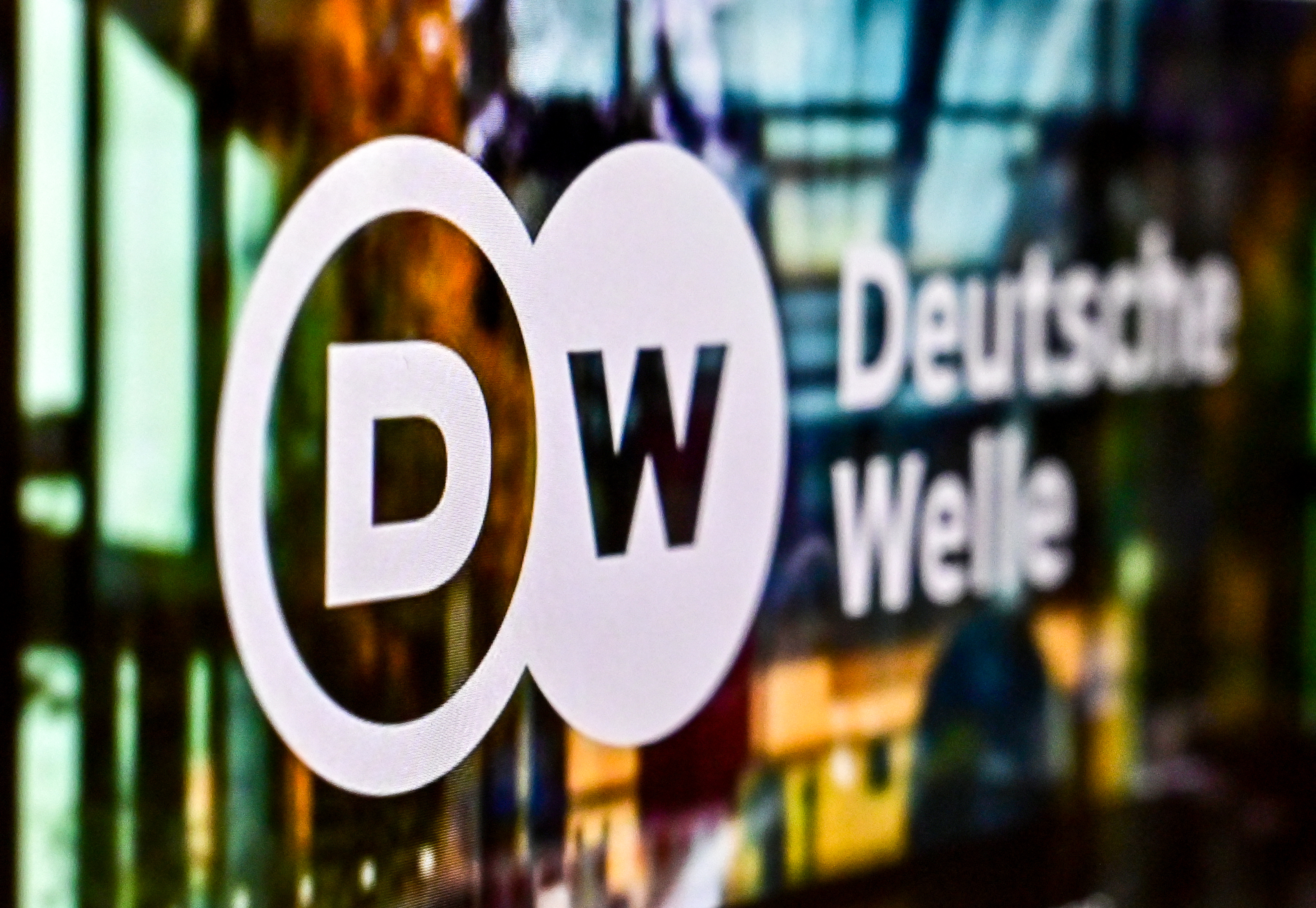 The logo of German broadcaster Deutsche Welle