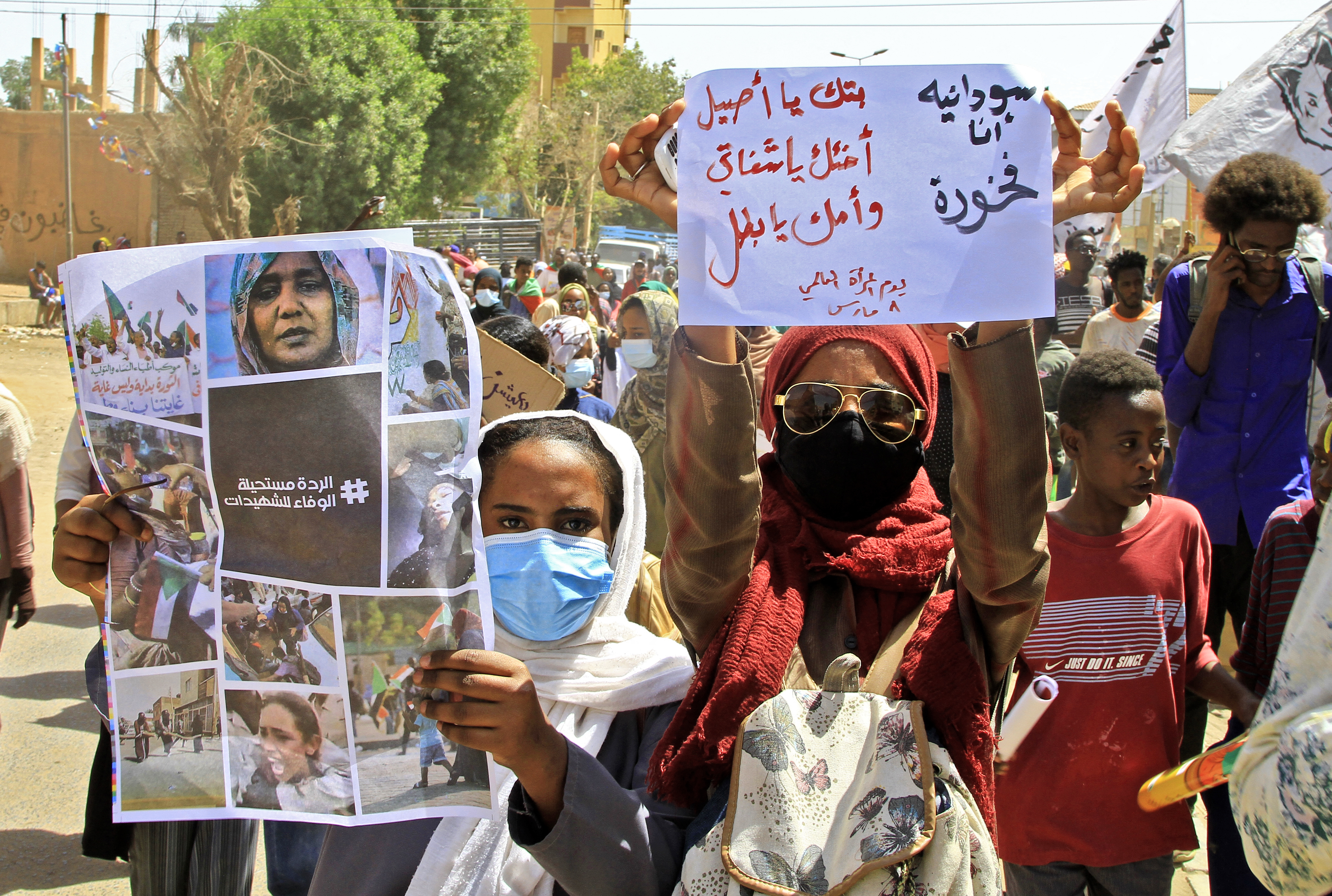 Sudanese rally to mark the International Women's Day in Sudan's capital Khartoum,