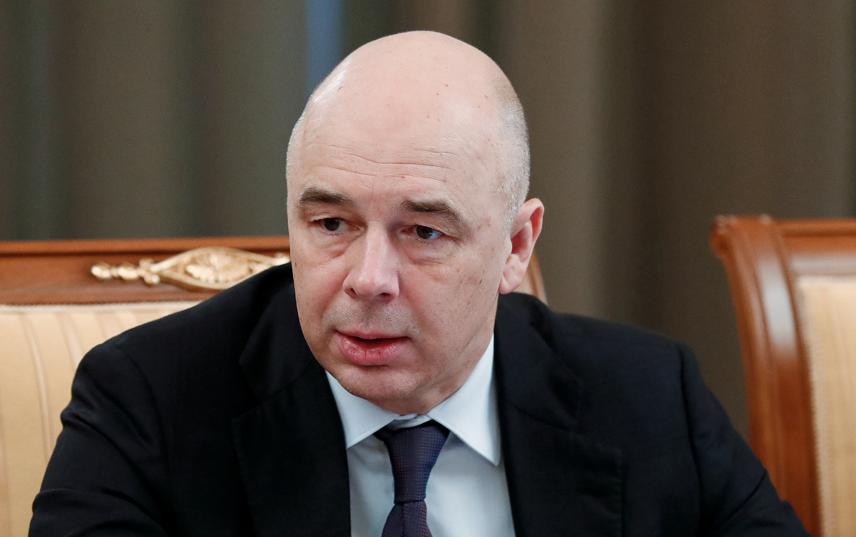 Finance Minister Anton Siluanov attends a cabinet meeting in Moscow