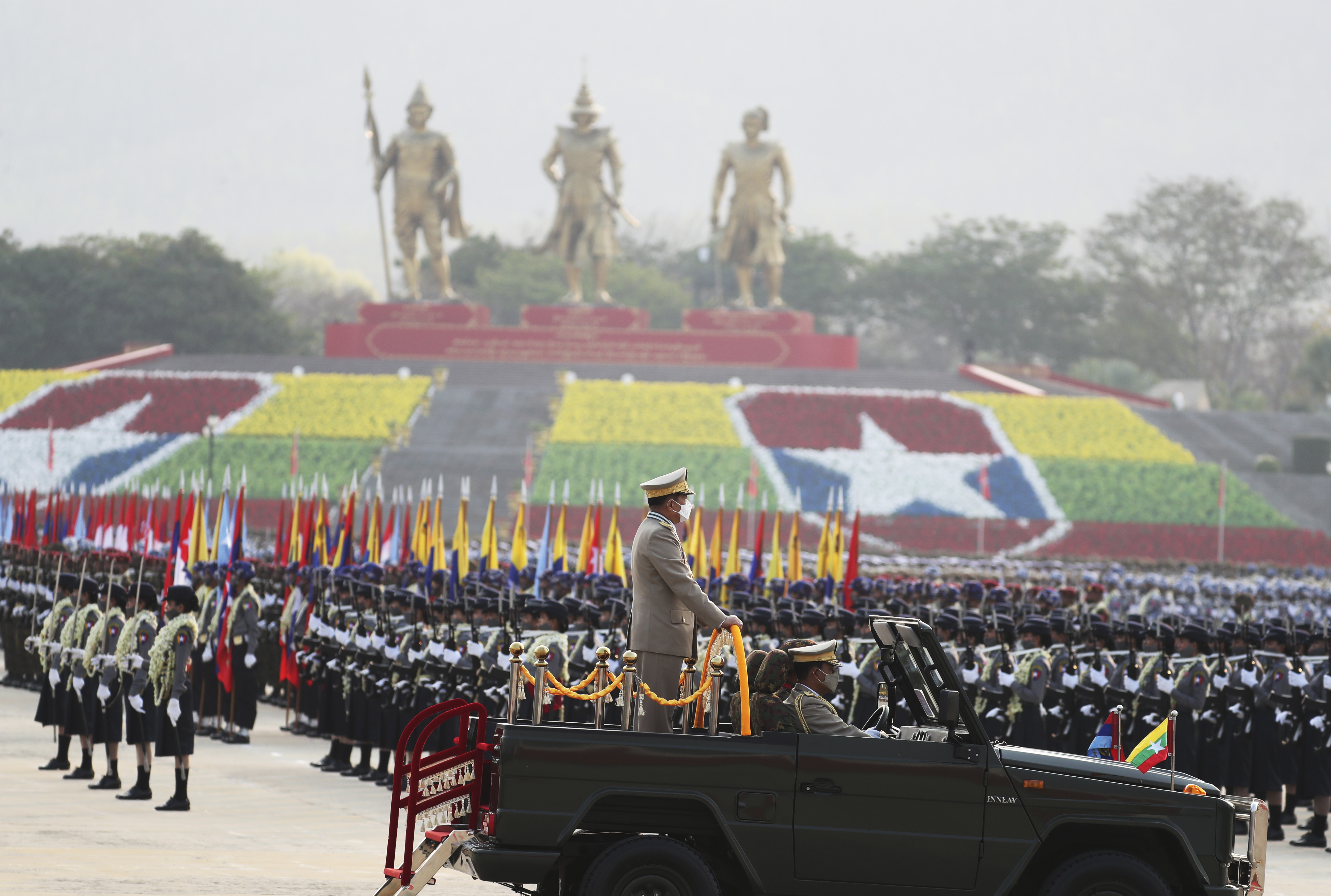 Senior General Min Aung Hlaing during a parade in Naypyitaw, Myanmar.