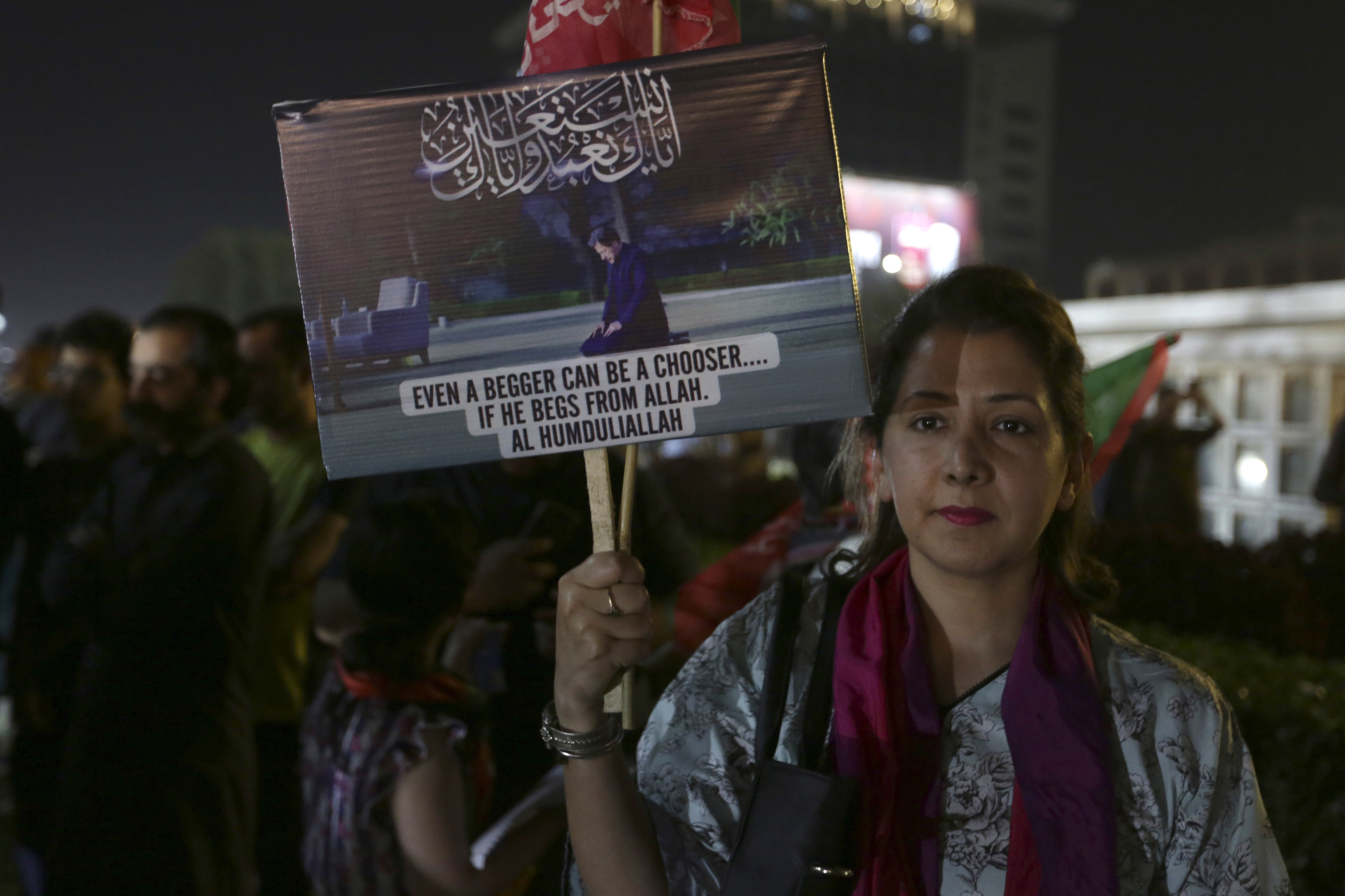 A supporter of ousted Pakistani Prime Minister Imran Khan