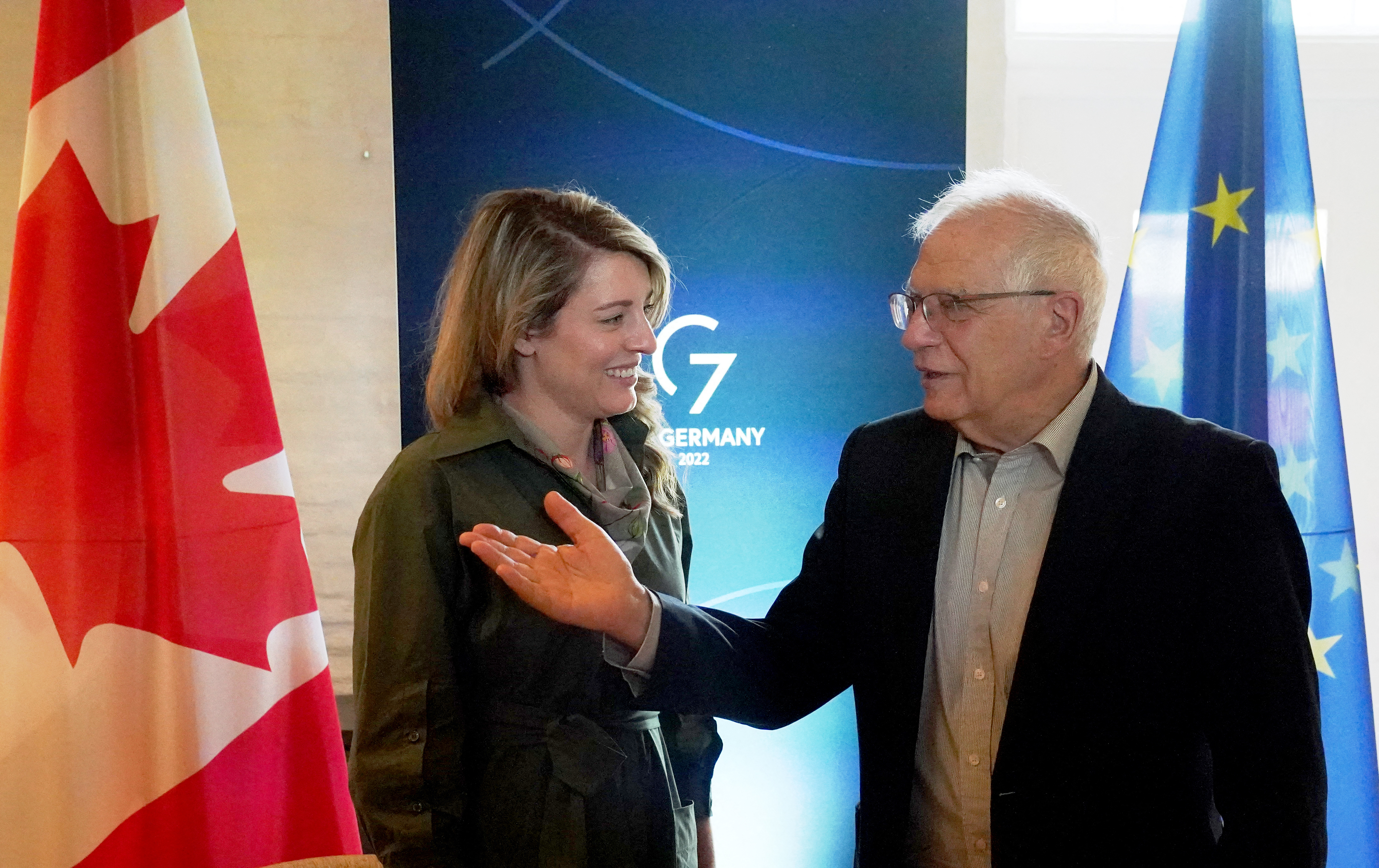 Canadian foreign minister Melanie Joly and High Representative of the European Union for Foreign Affairs and Security Policy Josep Borrell
