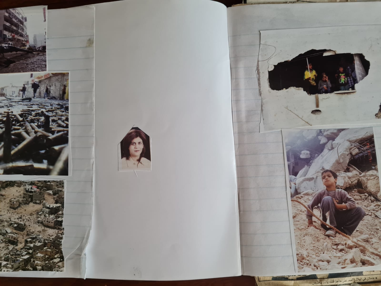 A page in the author's childhood scrapbook with a small photo of Shireen