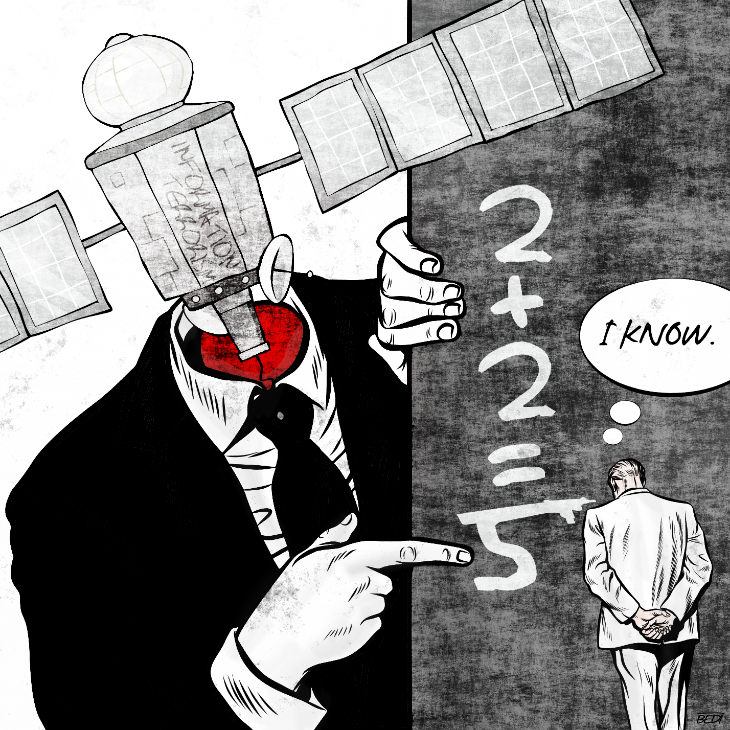 Illustration showing 2+2=5