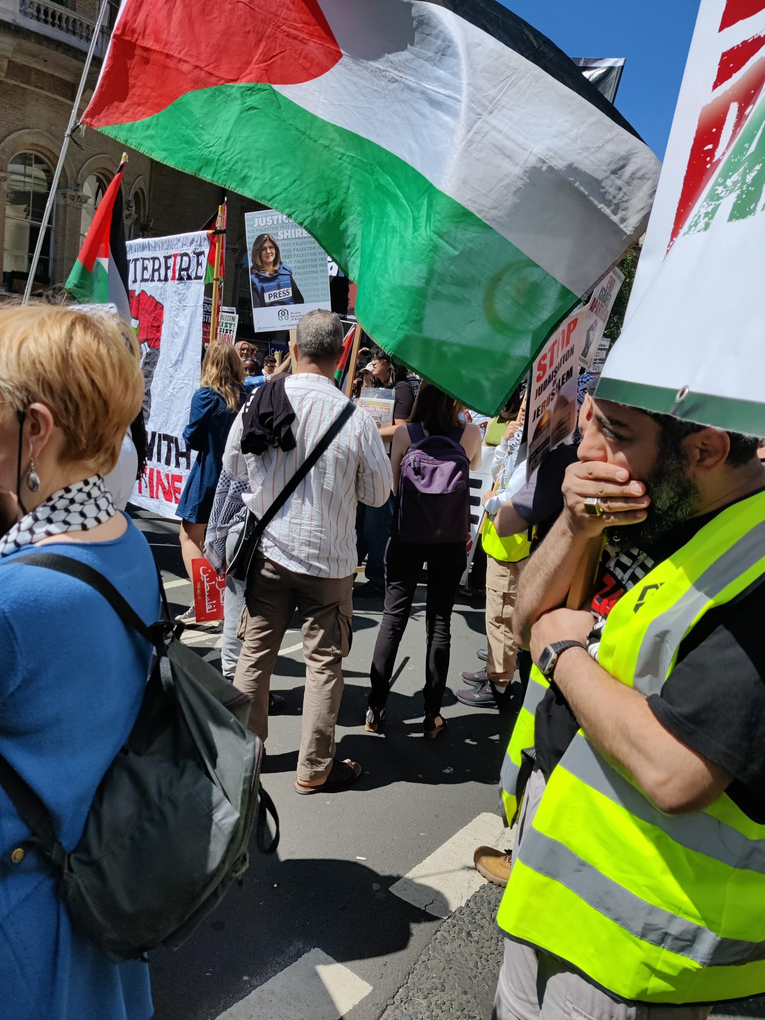 Rally in central London r the murdered Palestinian journalist Shireen Abu Akleh.