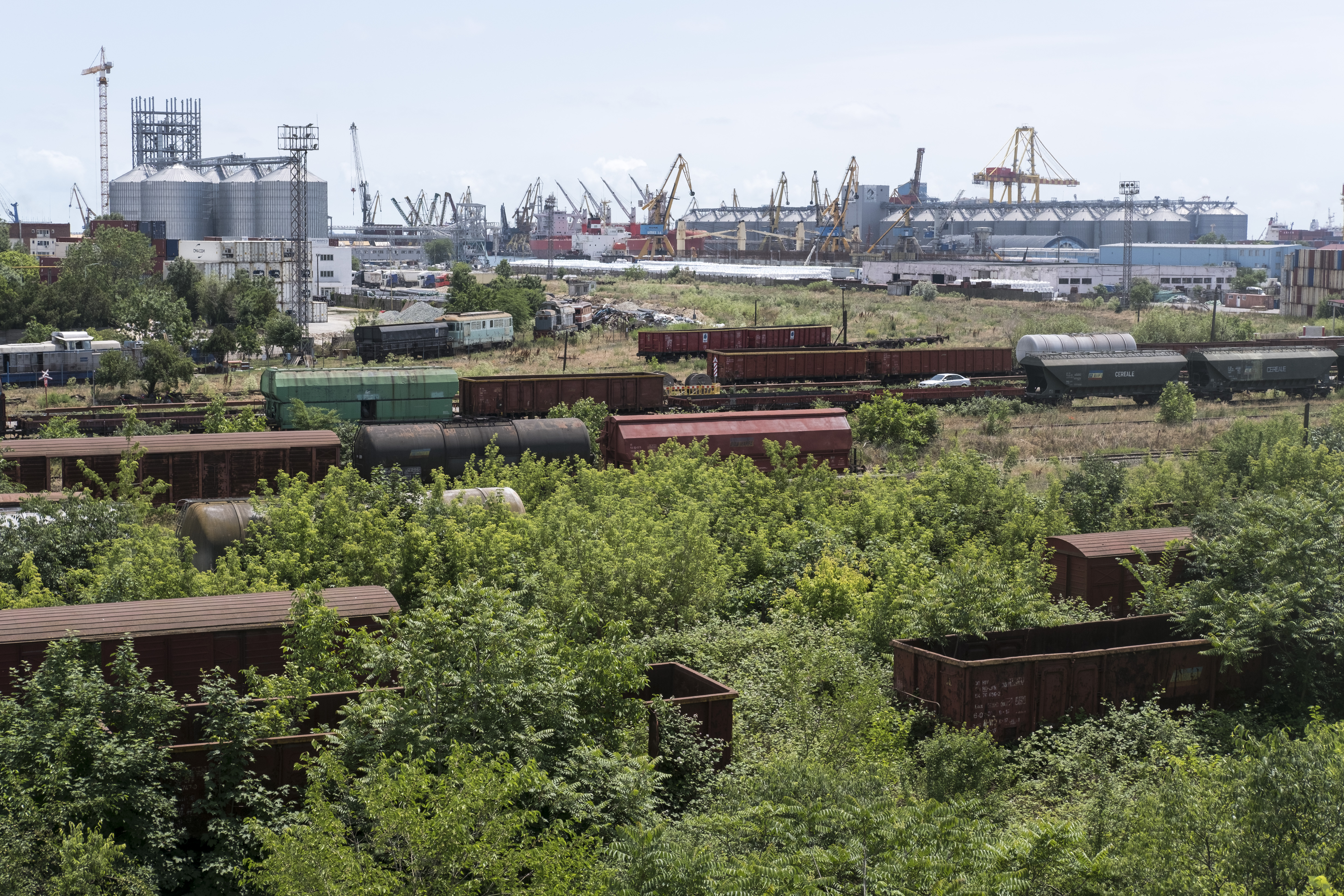 Old train wagons lie discarded