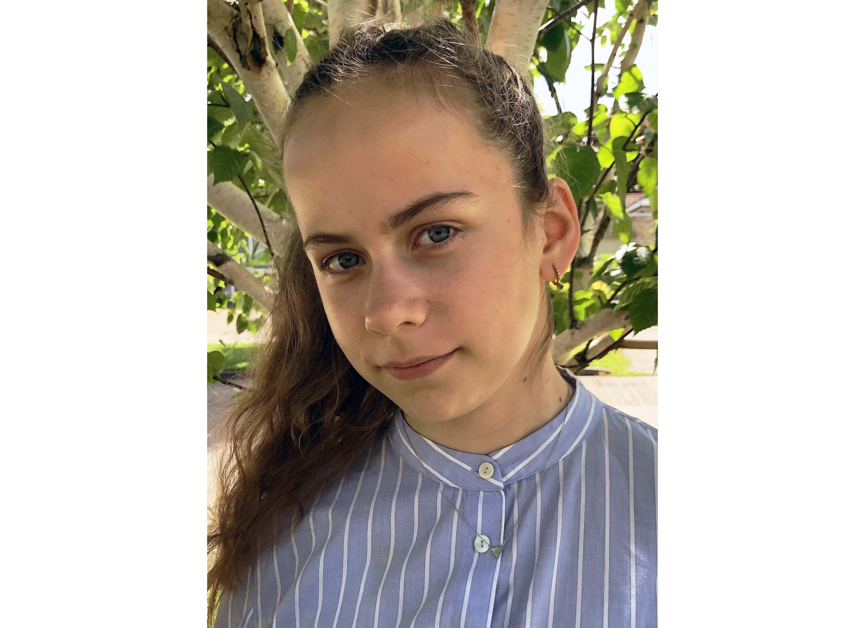 12-year-old Ukrainian refugee Yeva Skalietska.