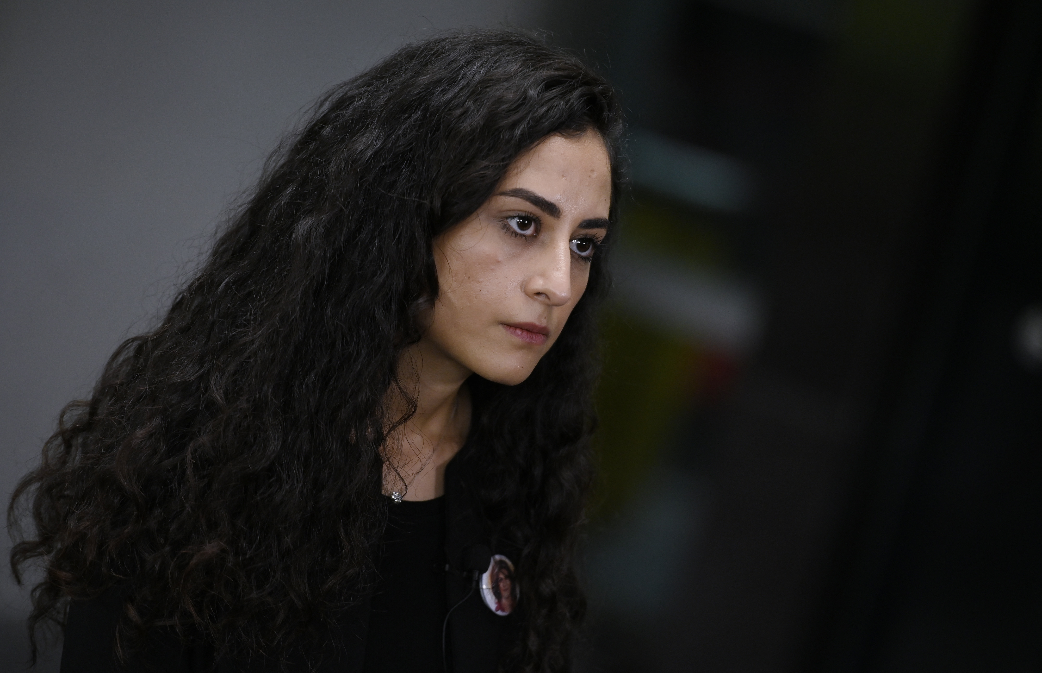 Lina Abu Akleh, stands outside the State Department