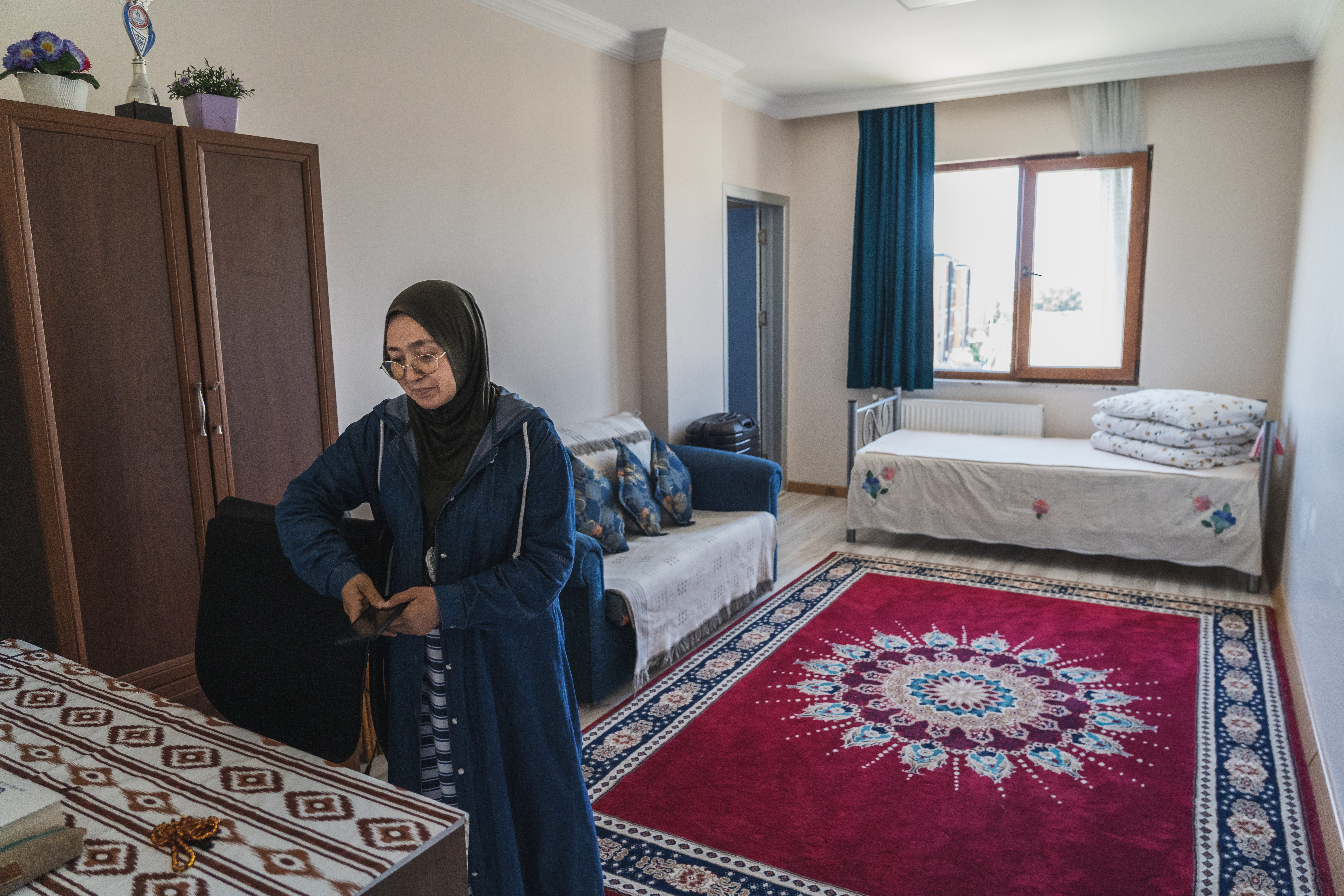 A photo of Minever Ablimit in her room.