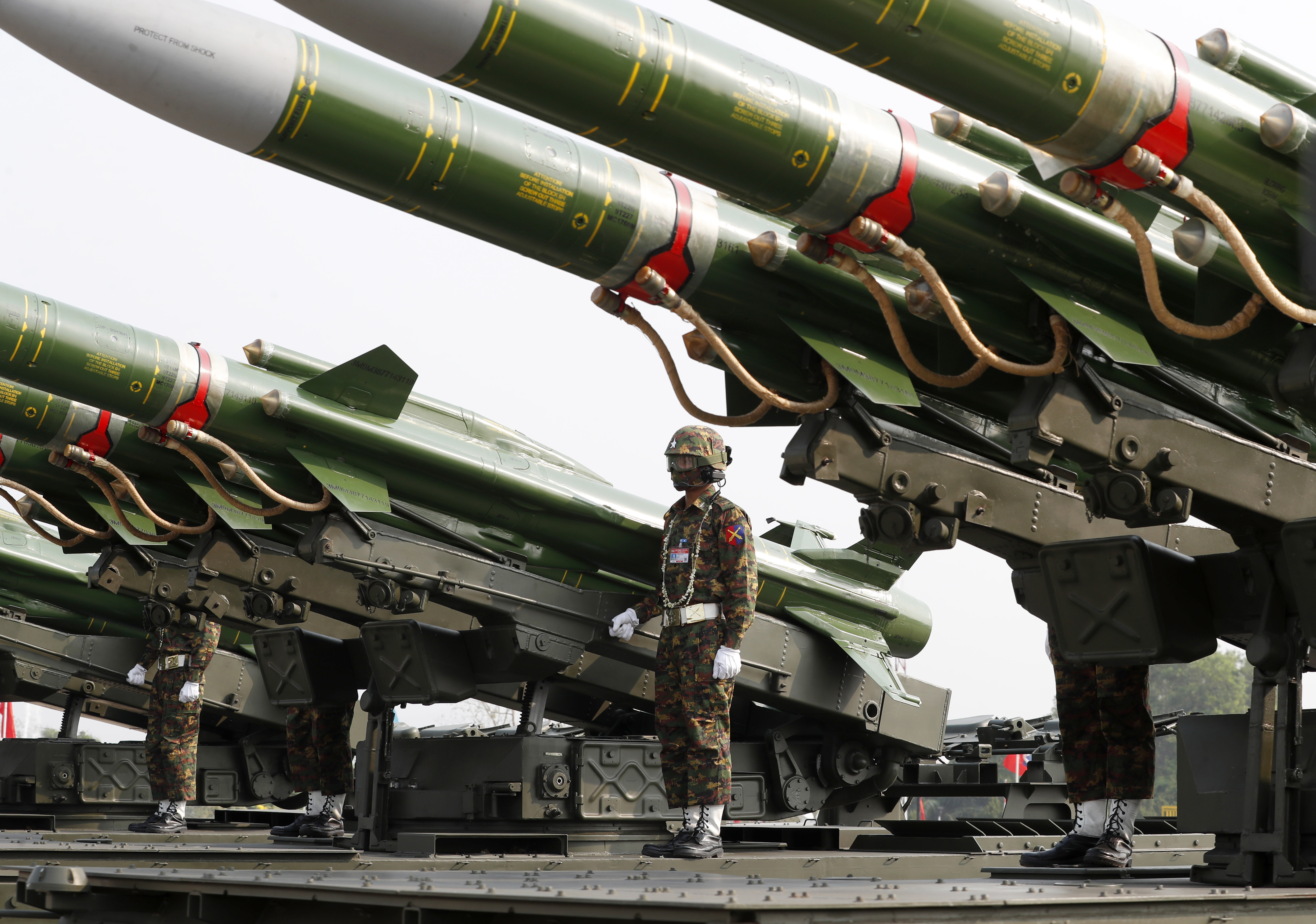 Weapons on display at Armed Forces Day in Myanmar
