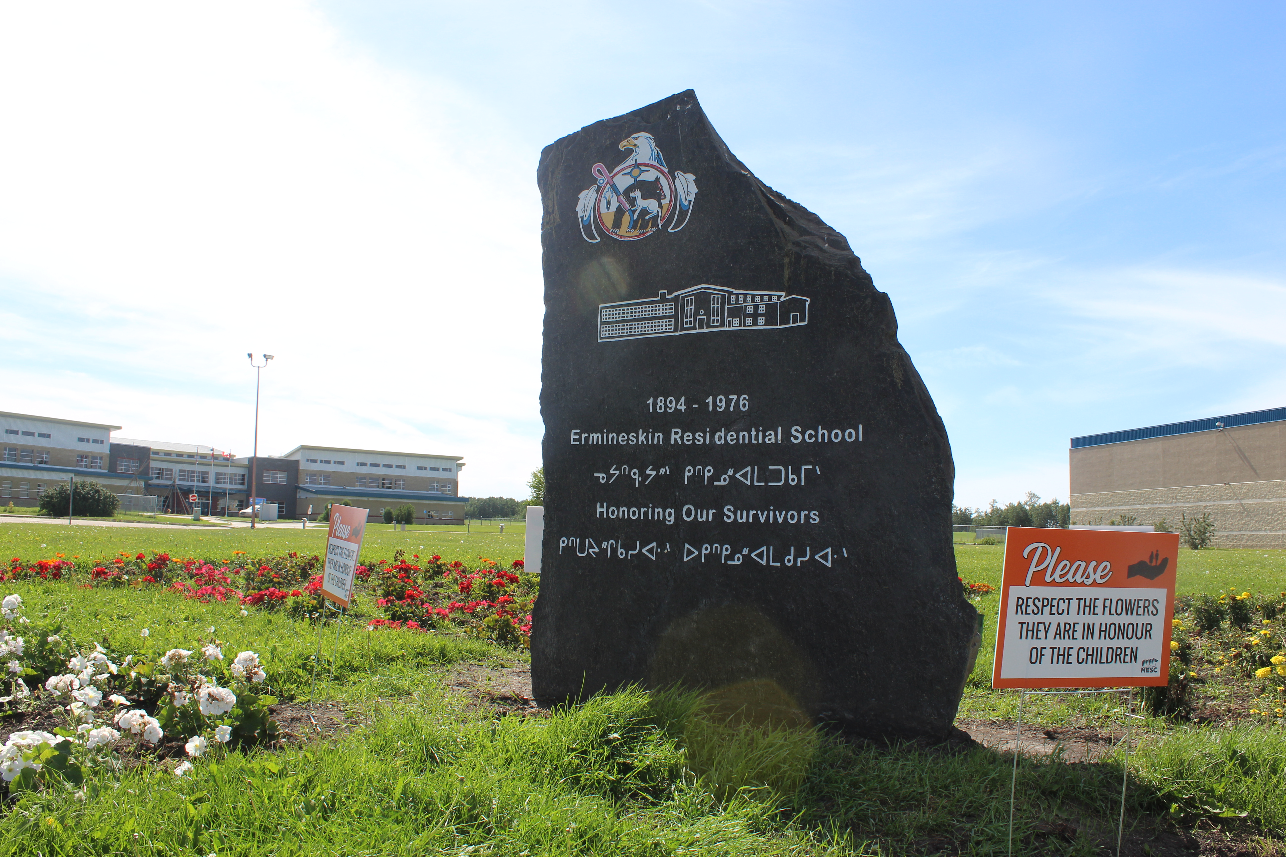 Memorial for former Ermineskin residential school in Maskwacis