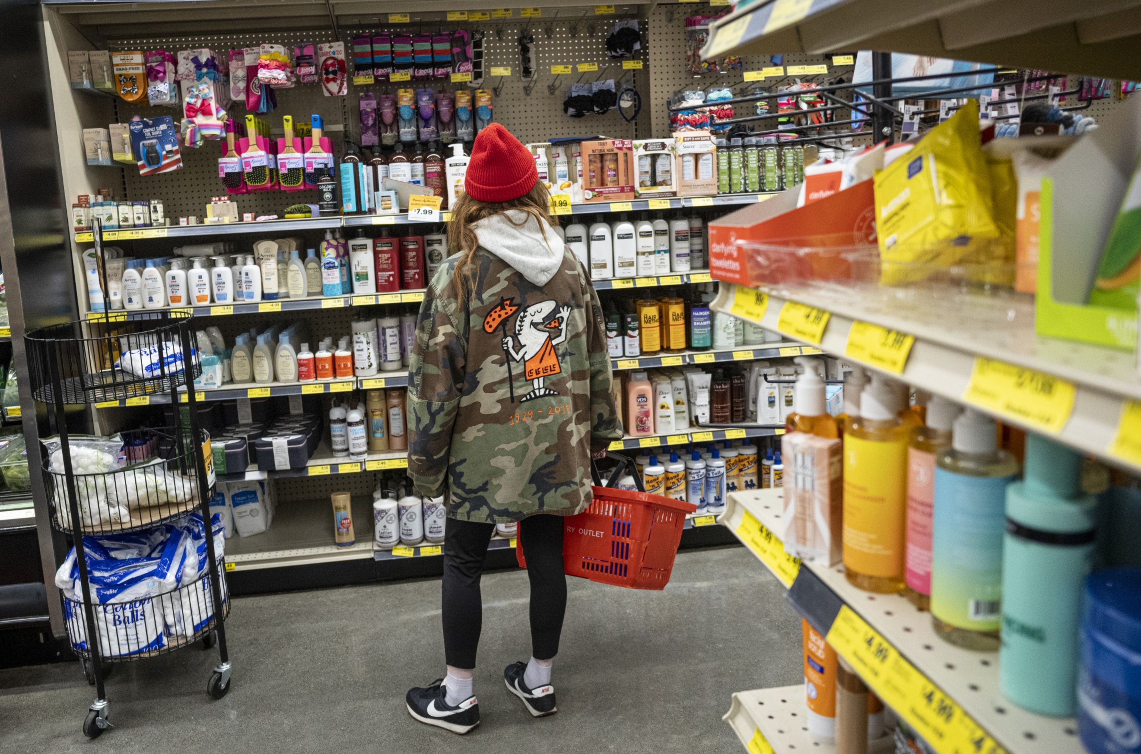 A shopper inside a grocery store in San Francisco, California, U.S.