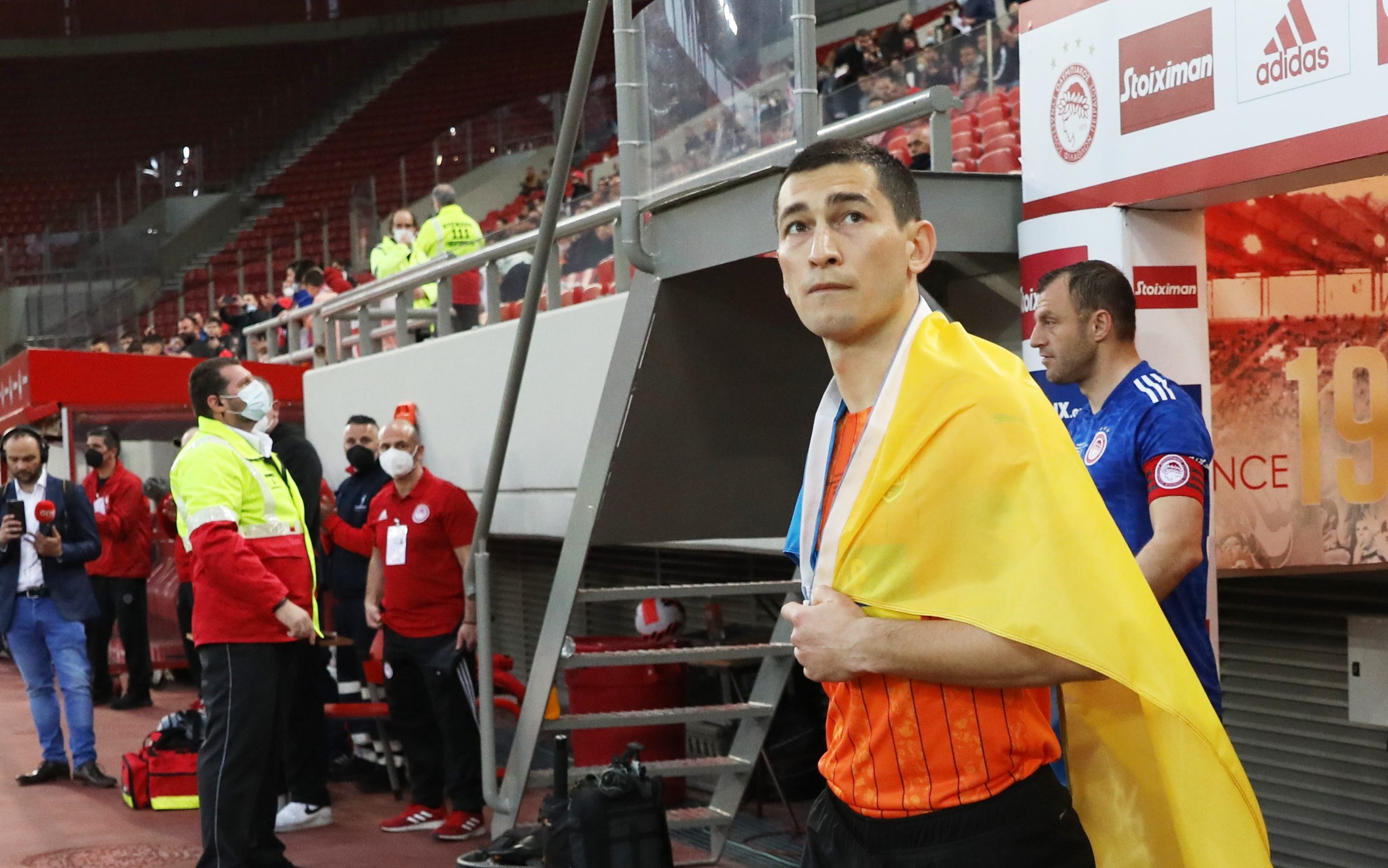 Shakhtar Donetsk's Taras Stepanenko walks on to the pitch before a match