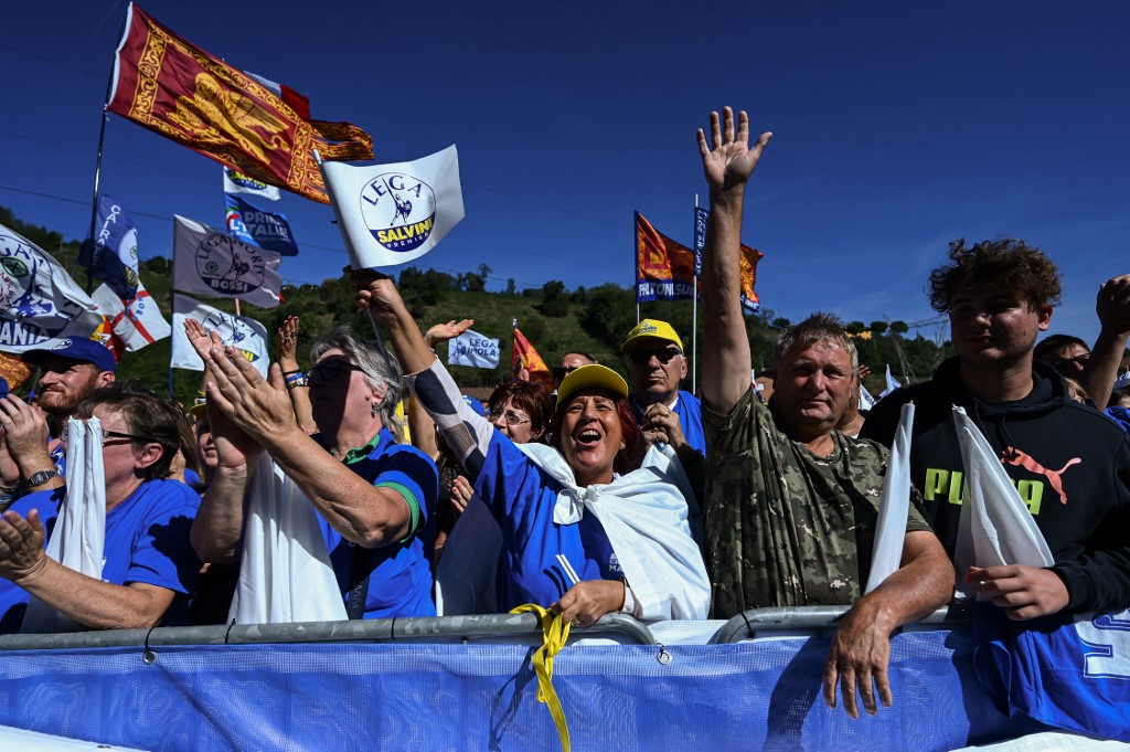 Lega supporters attend the annual meeting of the League Party in Pontida