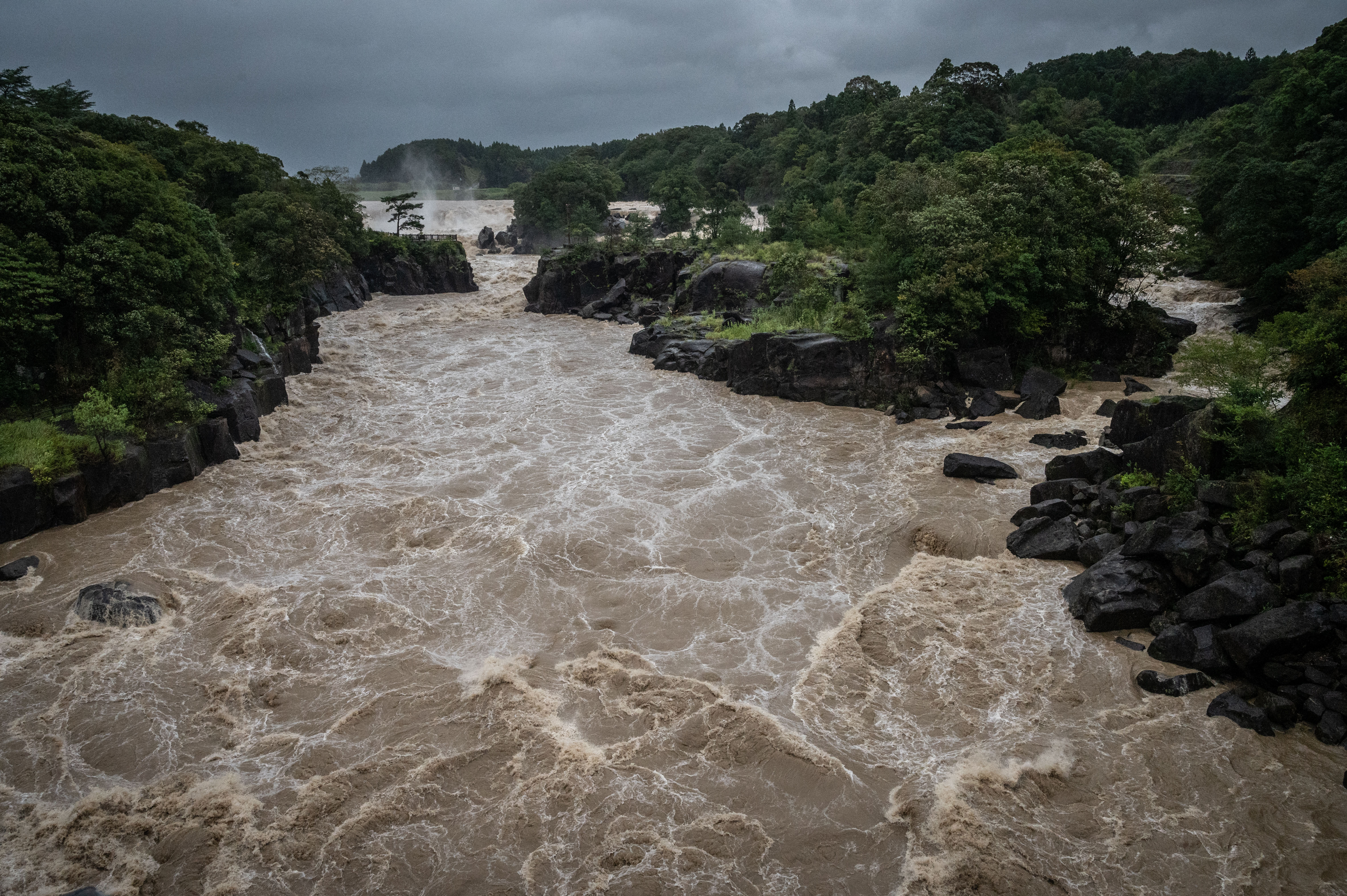 raging waters of the Sendai River