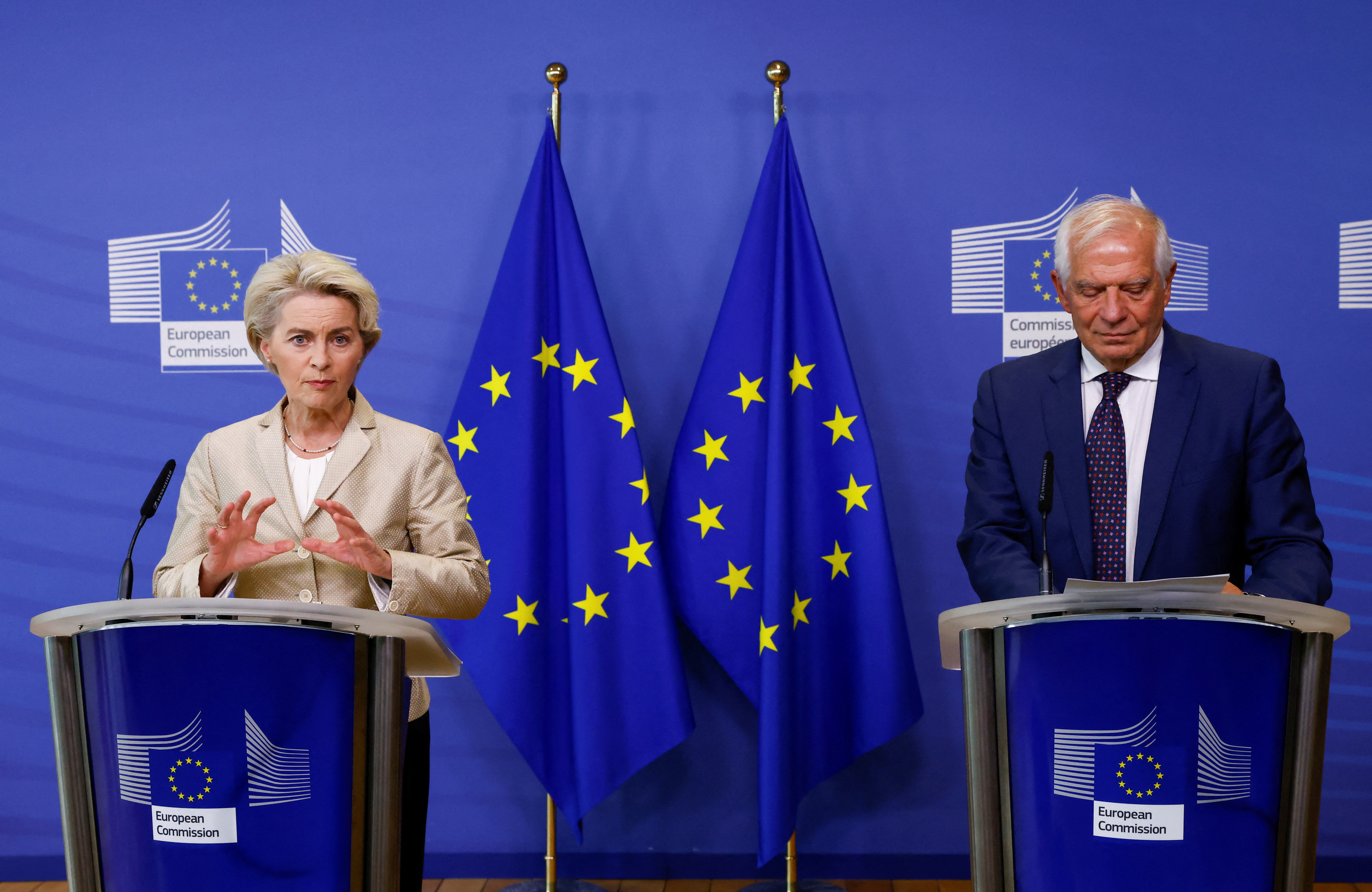 European Commission President Ursula von der Leyen and European Union Foreign Policy Chief Josep Borrell