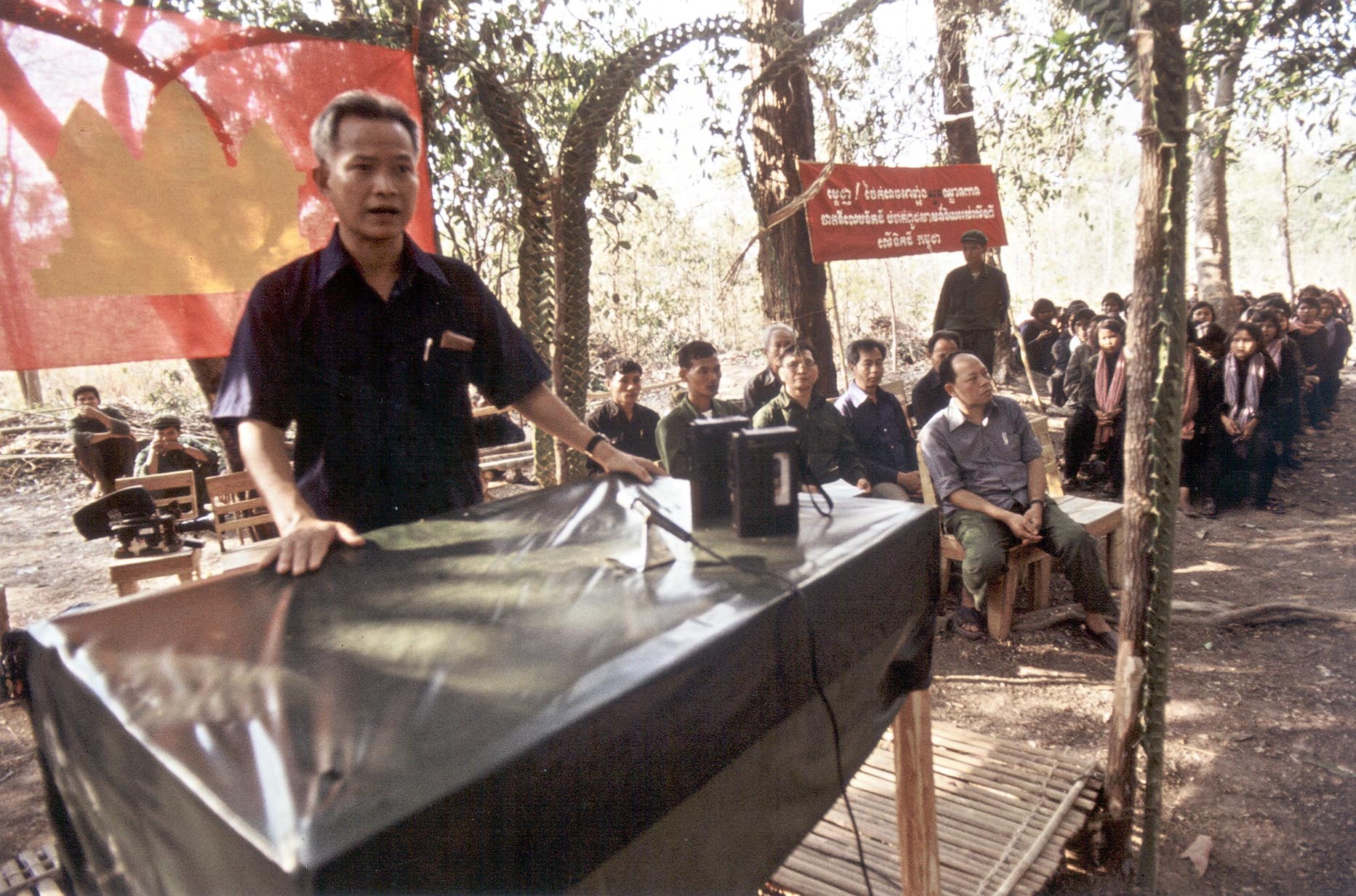 Khieu Samphan in Cambodia's Malai district in 1980.