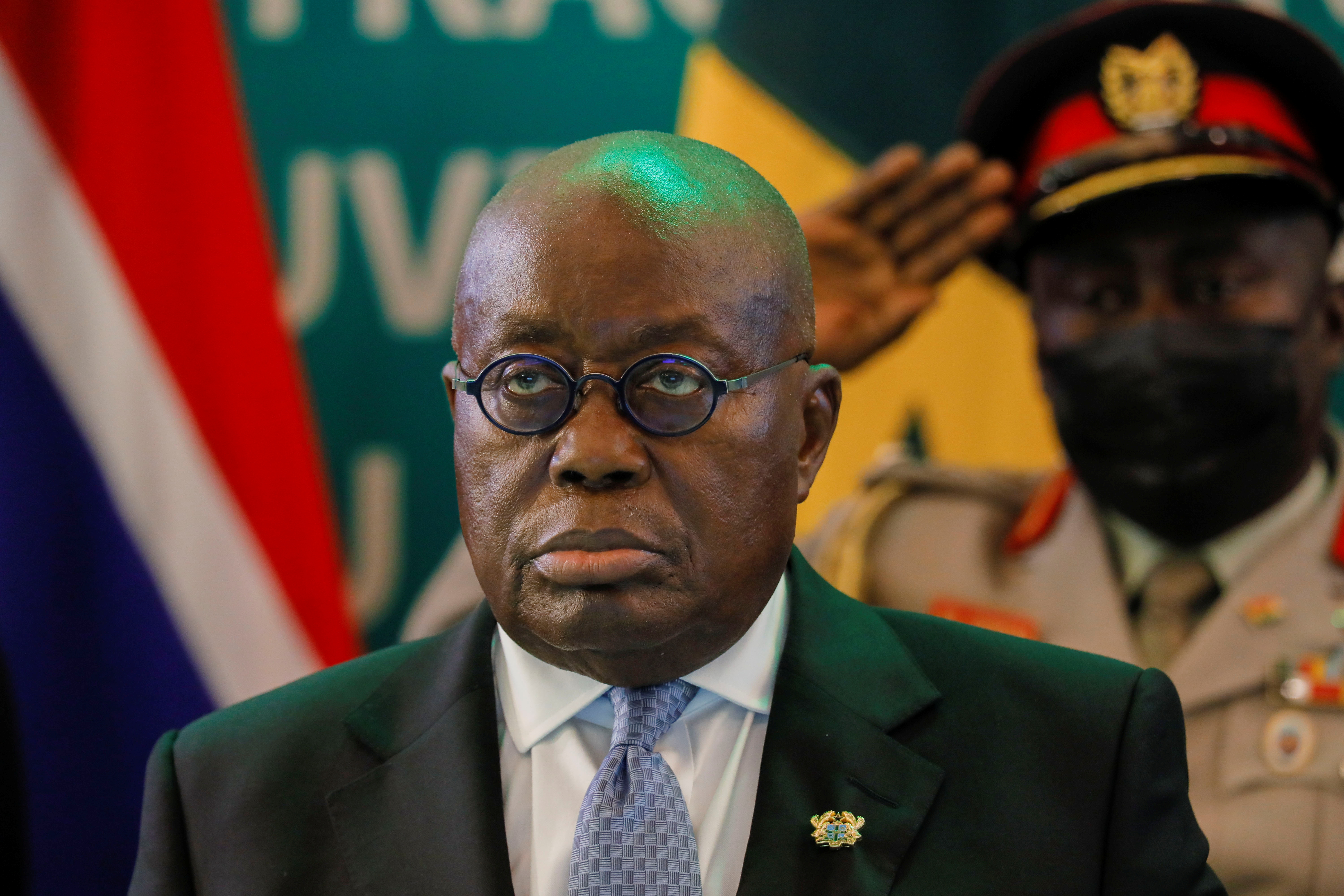 Ghanaian President and Chairman of Economic Community of West African States (ECOWAS) Nana Akufo-Addo attends an extraordinary summit of ECOWAS to hear reports from recent missions to Mali, Burkina Faso and Guinea, following military coups in those countries, in Accra, Ghana