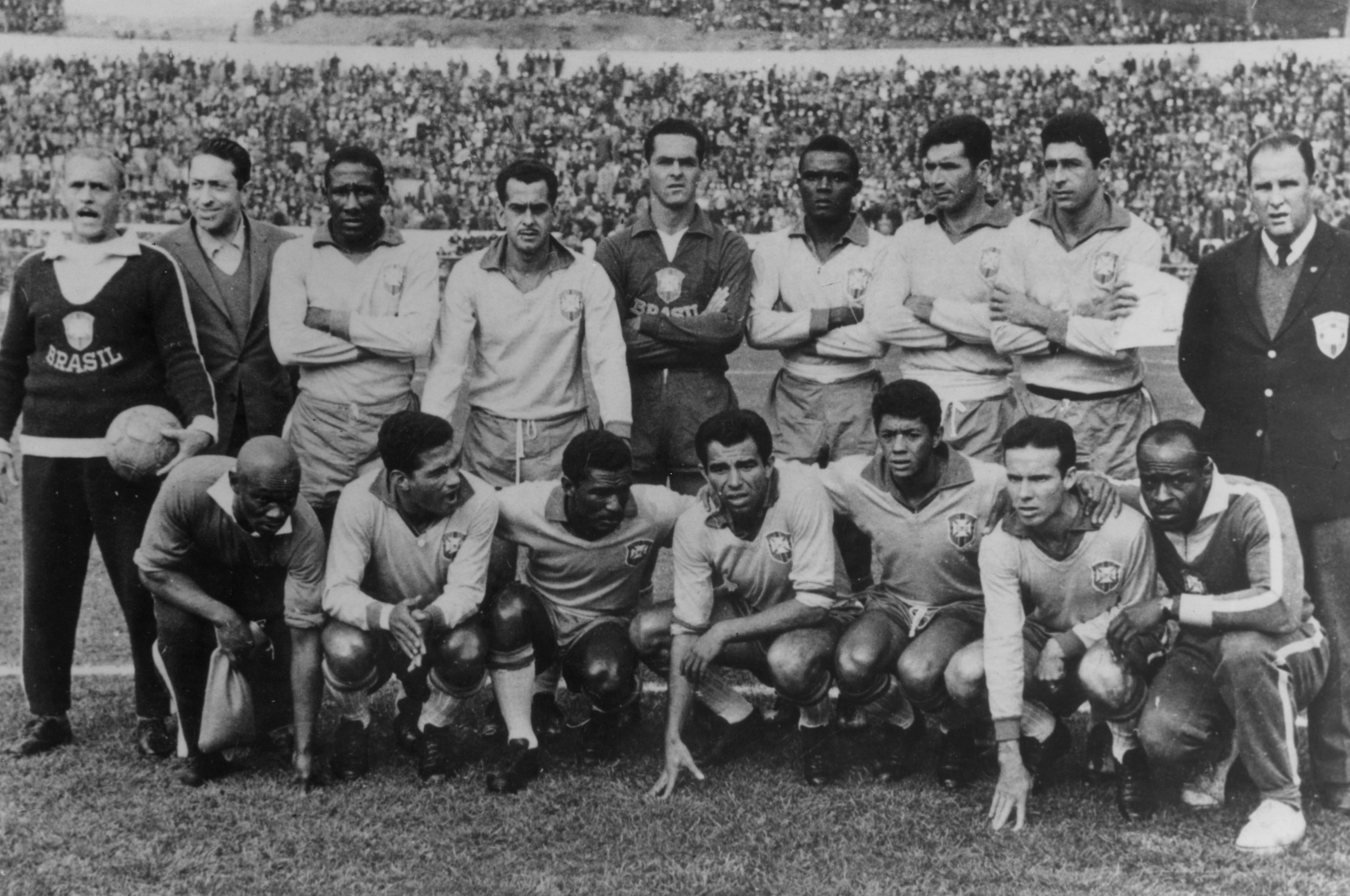 17 Jun 1962: Brazil team group before the FIFA World Cup Final against Czechoslovakia played in Santiago, Chile.