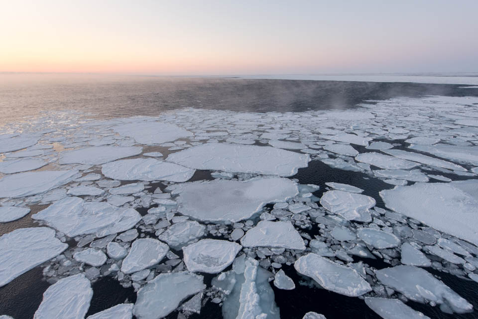 The ghostly mist rising from the Barents sea ice in this photo is what Isaksen calls "sea smoke. It illustrates the heat exchange between the relatively warm ocean and cold atmosphere, a significant process for the severe warming over Svalbard and the Barents area."