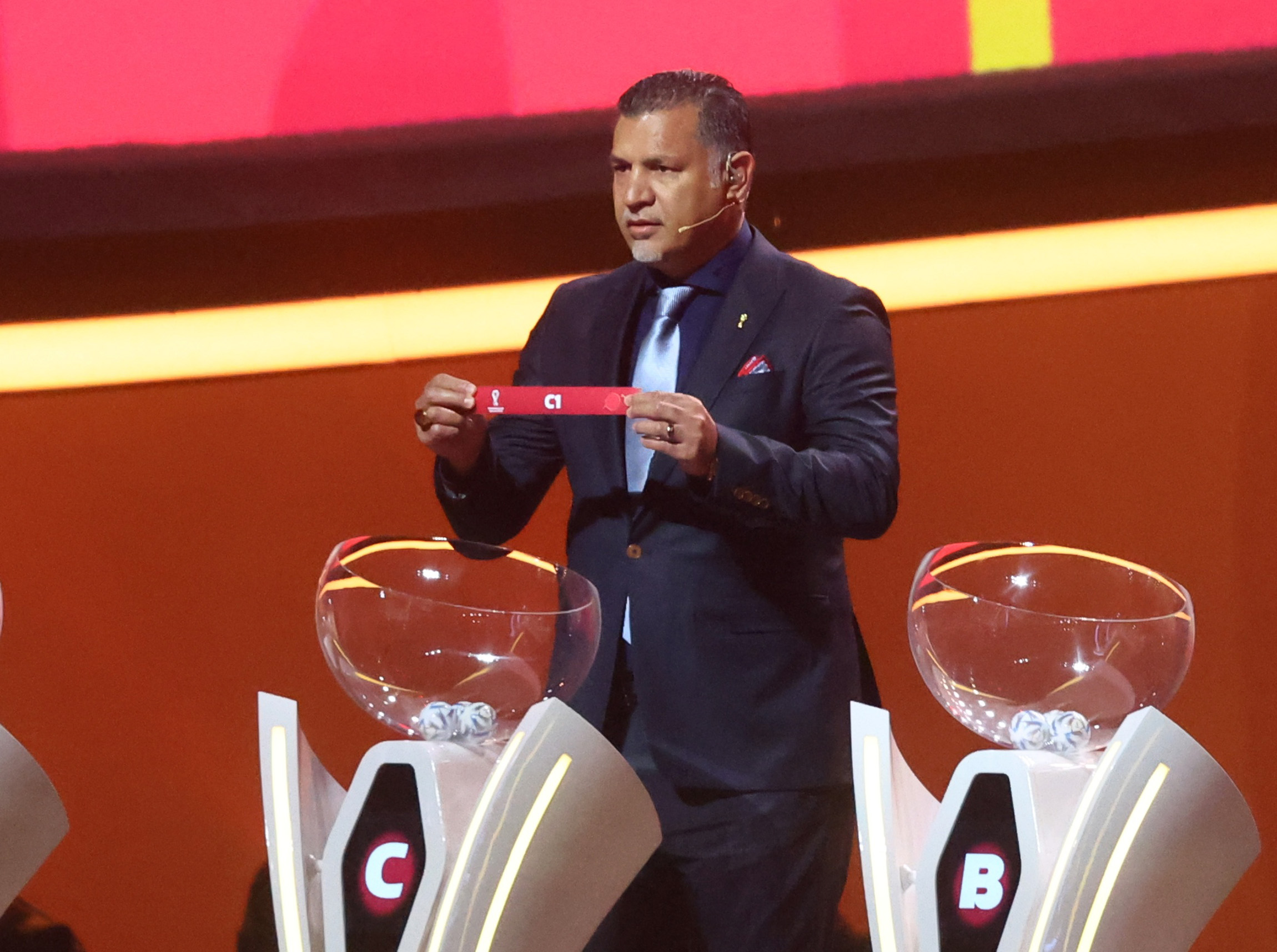 Ali Daei at the 2022 World Cup final draw