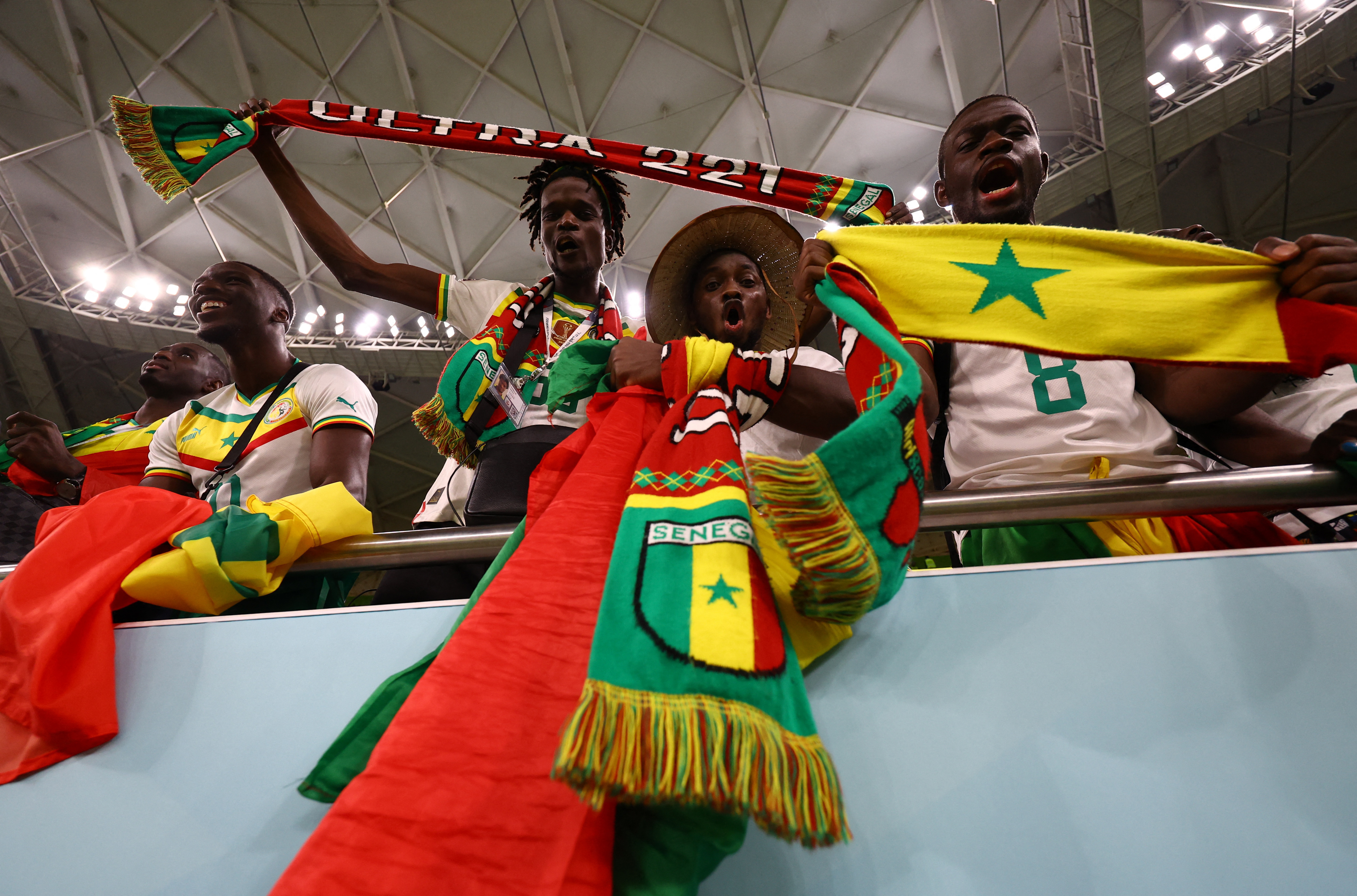 Soccer Football - FIFA World Cup Qatar 2022 - Group A - Senegal v Netherlands - Al Thumama Stadium, Doha, Qatar - November 21, 2022 Senegal fans before the match REUTERS/Kai Pfaffenbach