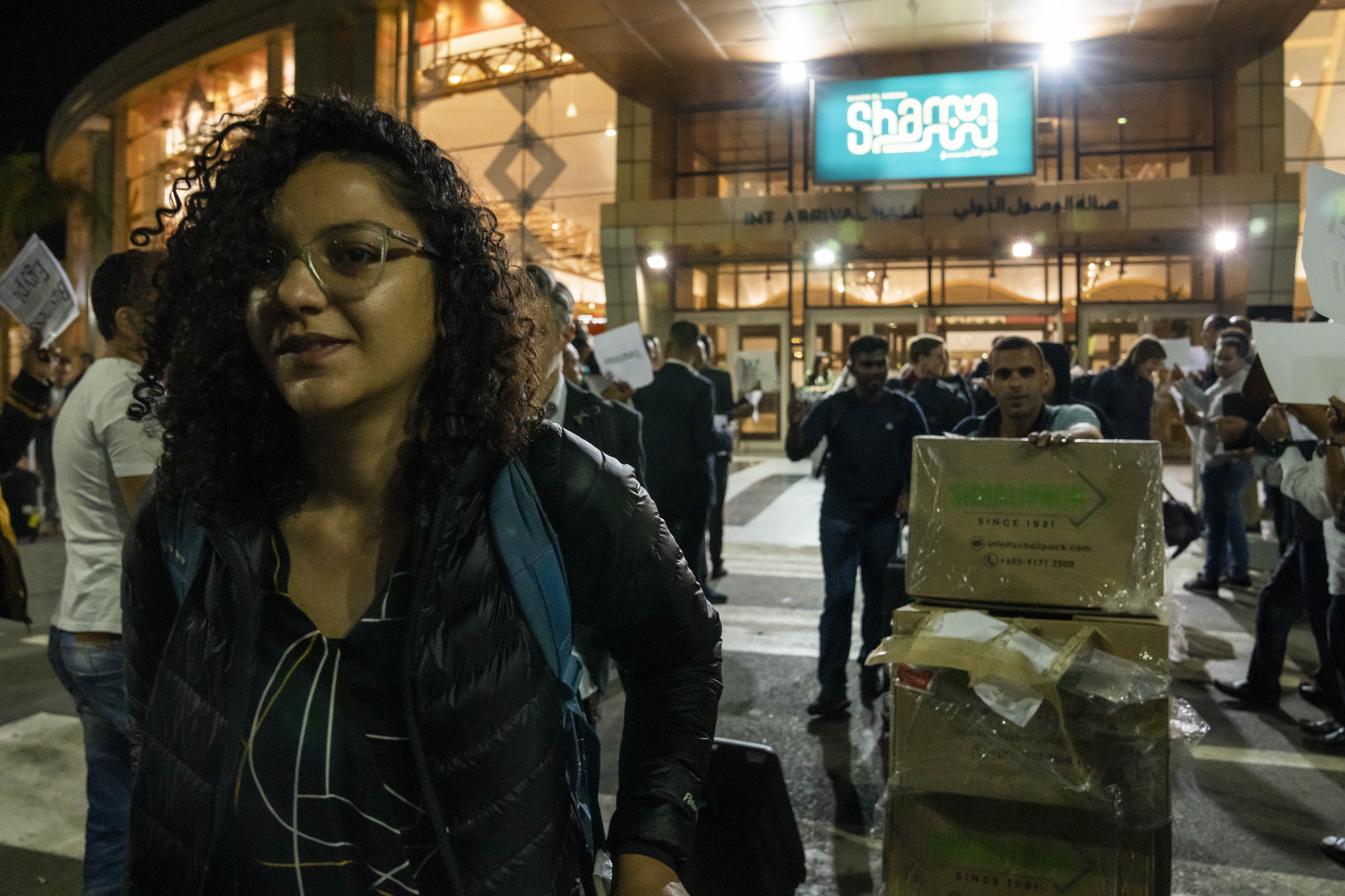 Sanaa Seif, sister of Egypt's jailed leading pro-democracy activist Alaa Abdel-Fattah