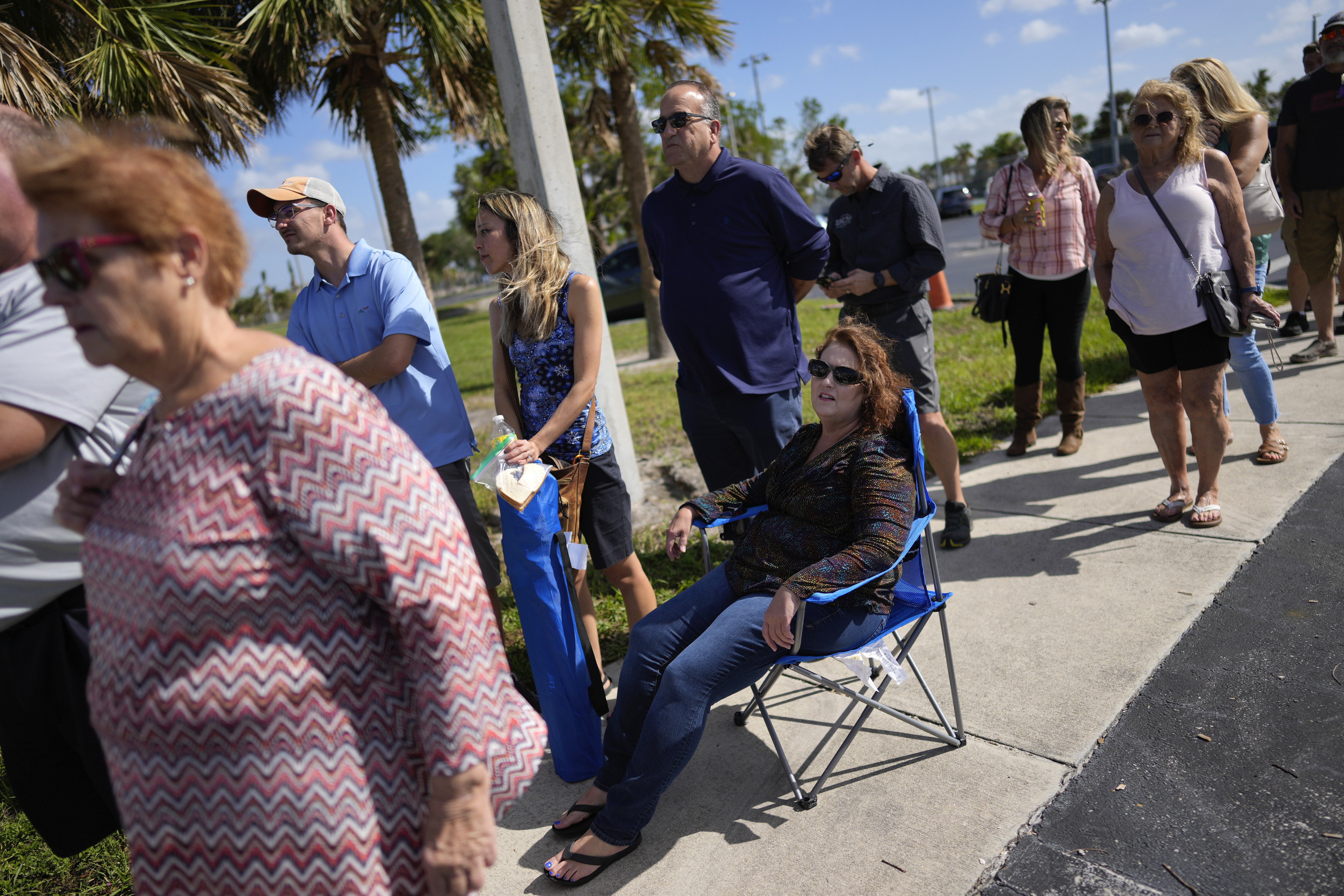 Lee County voters wait in line to cast their ballots.