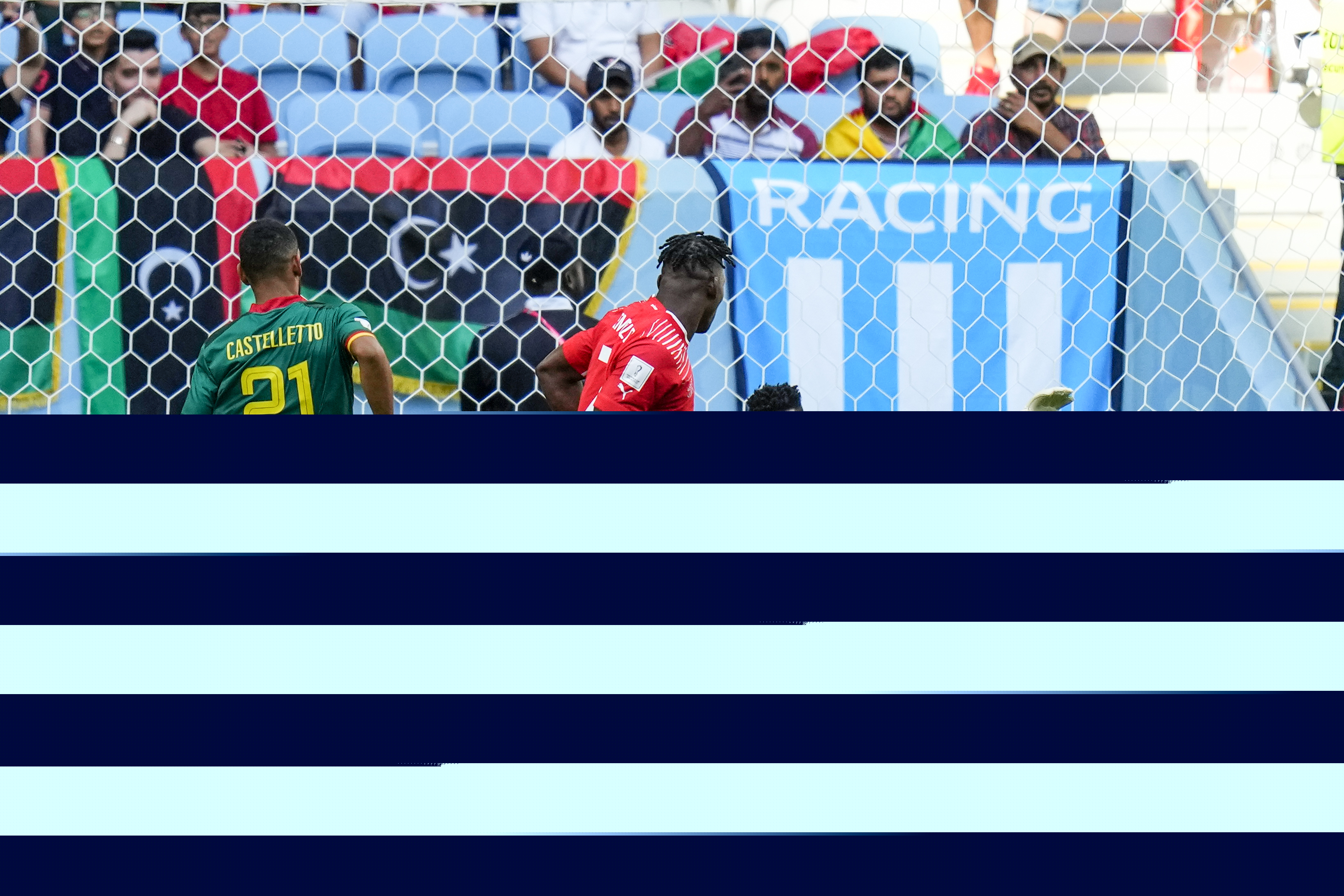 Embolo scoring his goal for Switzerland