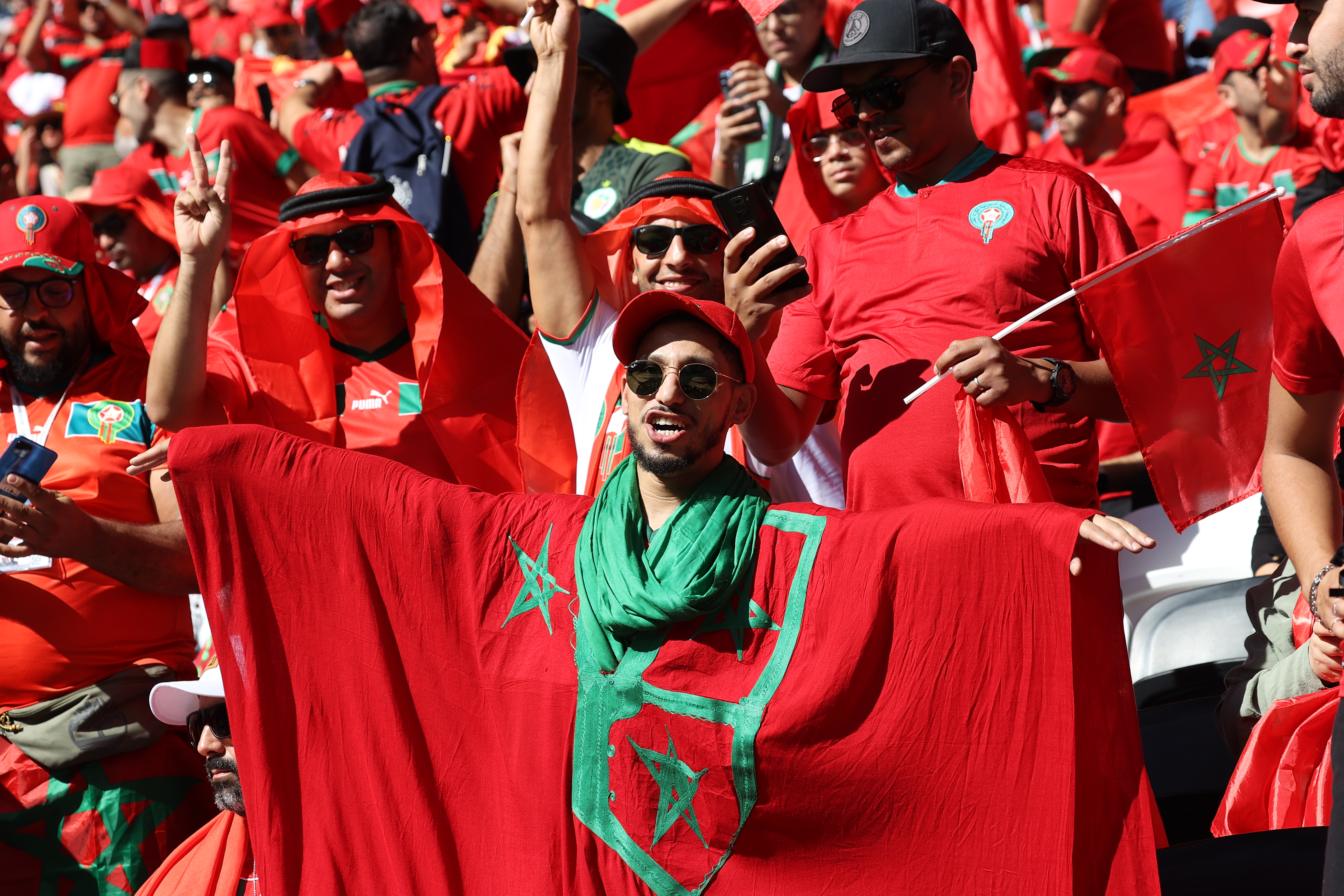 Fans at Al Bayt stadium