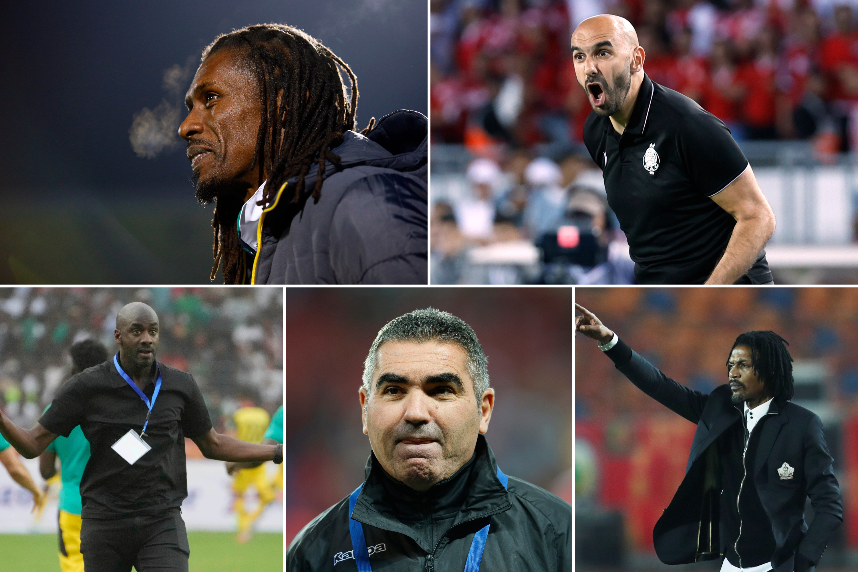 collage of 5 football coaches