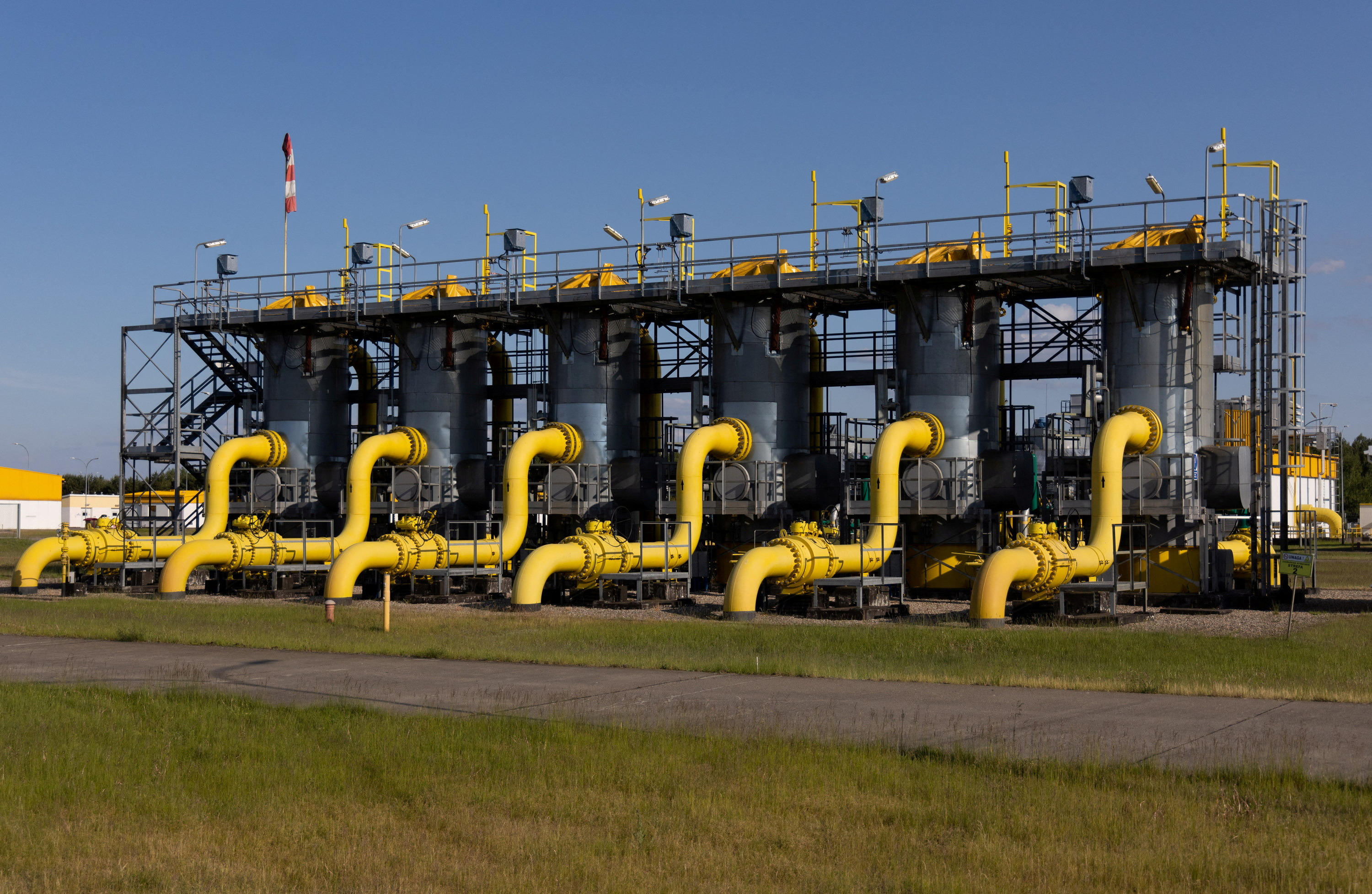 FILE PHOTO: The gas compressor station, a part of Polish section of the Yamal pipeline that links Russia with western Europe which is owned by a joint venture of Gazprom and PGNiG but it is operated by Poland's state-owned gas transmission company Gaz-System, is seen in Gabinek near Wloclawek, Poland May 23, 2022.REUTERS/Kacper Pempel/File Photo