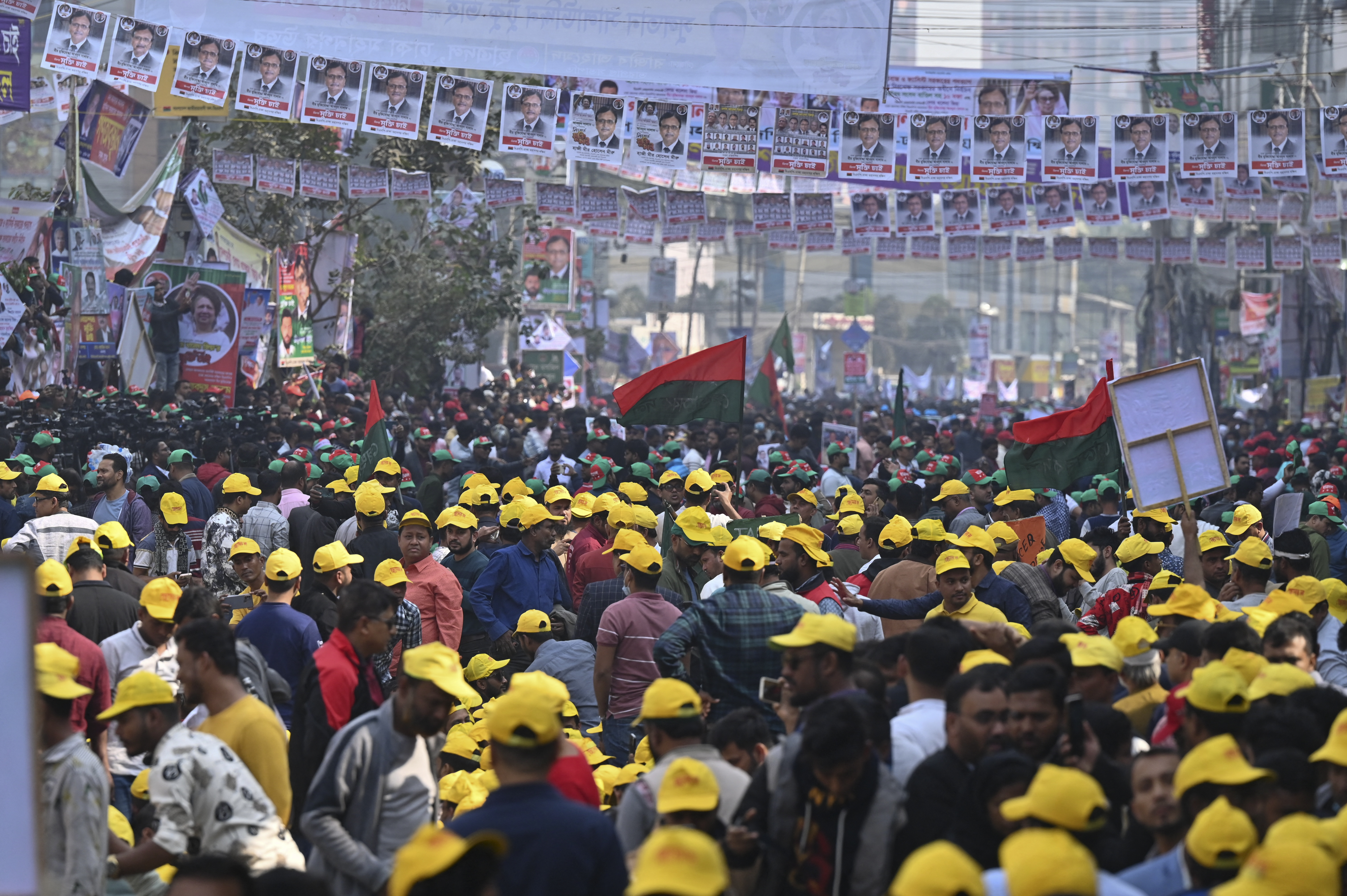 Bangladesh Nationalist Party (BNP) activists gather during an anti-government rally in Dhaka.