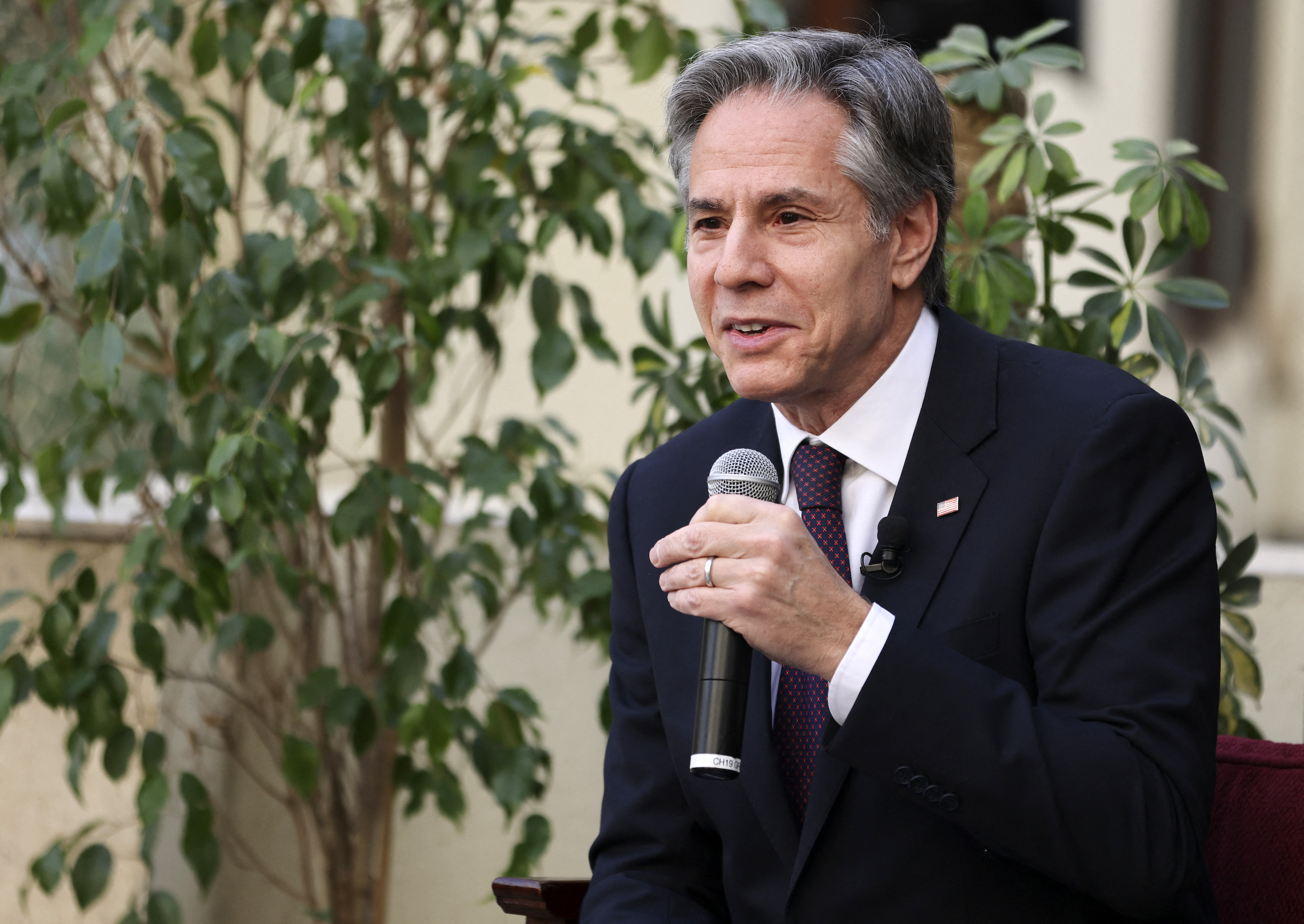 US Secretary of State Antony Blinken visits the American University in the Egyptian capital Cairo, on Januray 29, 2023.