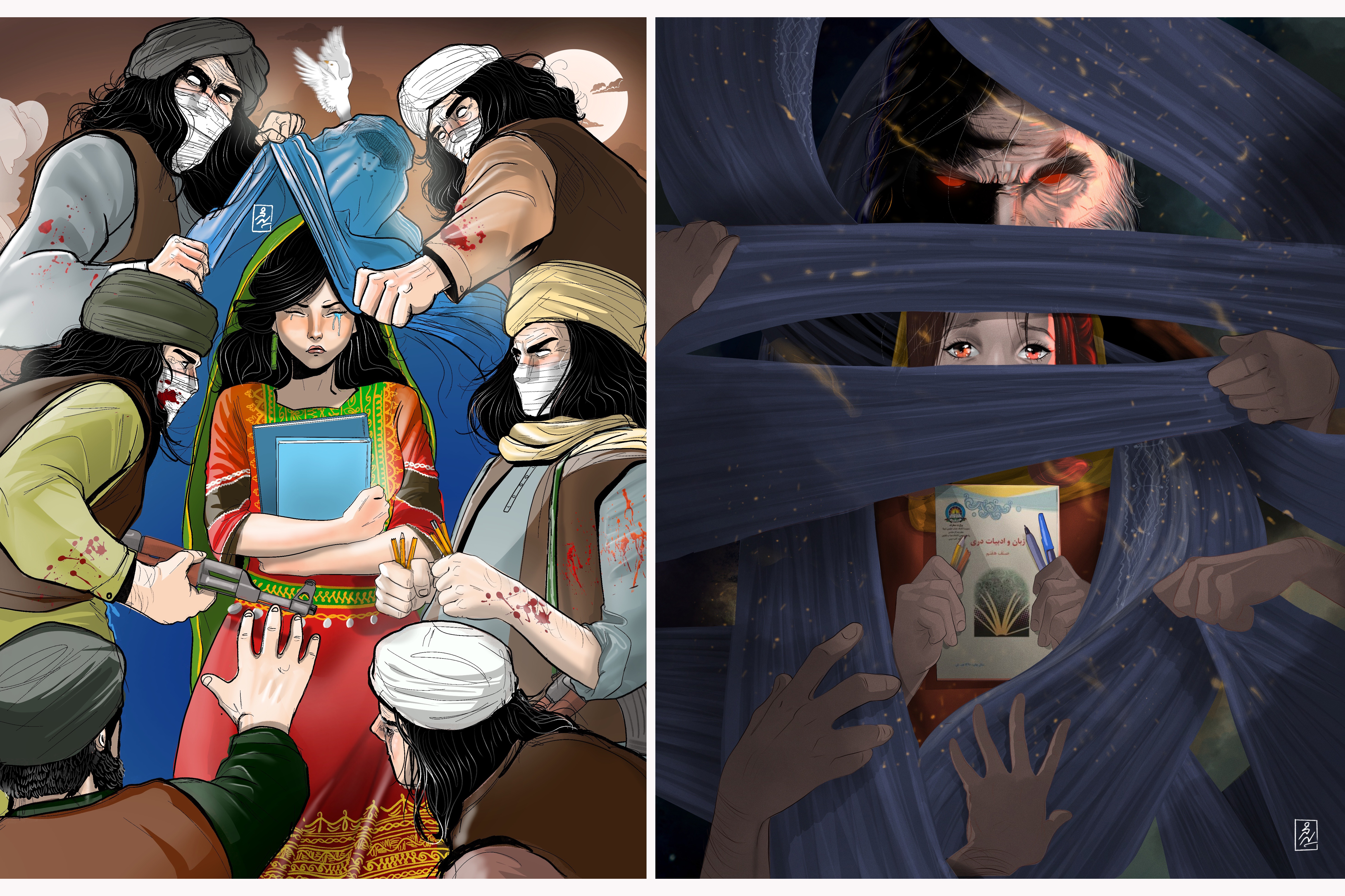 Afghan Cartoonist Uses Talents to Amplify The Plight of Women Back Home