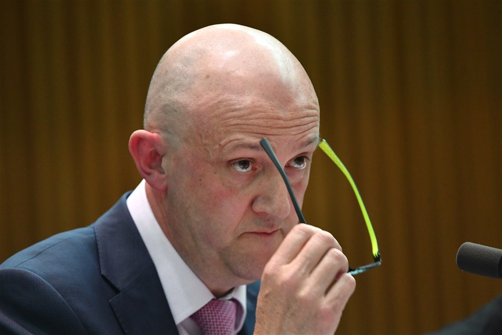 epa08024691 (FILE) - Australian Security Intelligence Organisation (ASIO) Director General Mike Burgess appears before a Senate Estimates hearing at Parliament House in Canberra, Australia, 21 October 2019 (reissued 25 November 2019. According to media reports, Australian authorities are investigating an alleged Chinese attempt to plant a spy into parliament. EPA-EFE/MICK TSIKAS AUSTRALIA AND NEW ZEALAND OUT