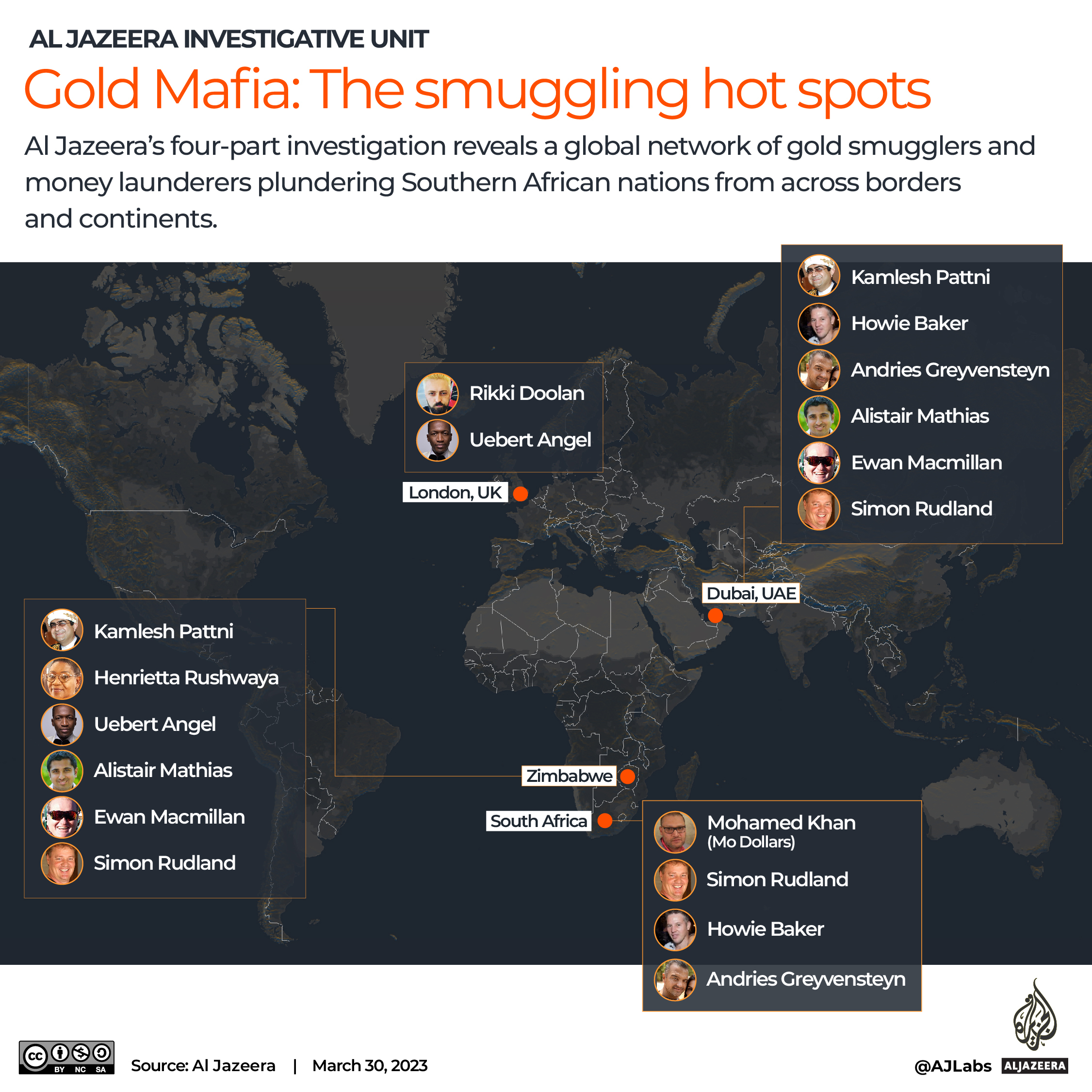 Map showing the location of the Gold Mafia smugglers