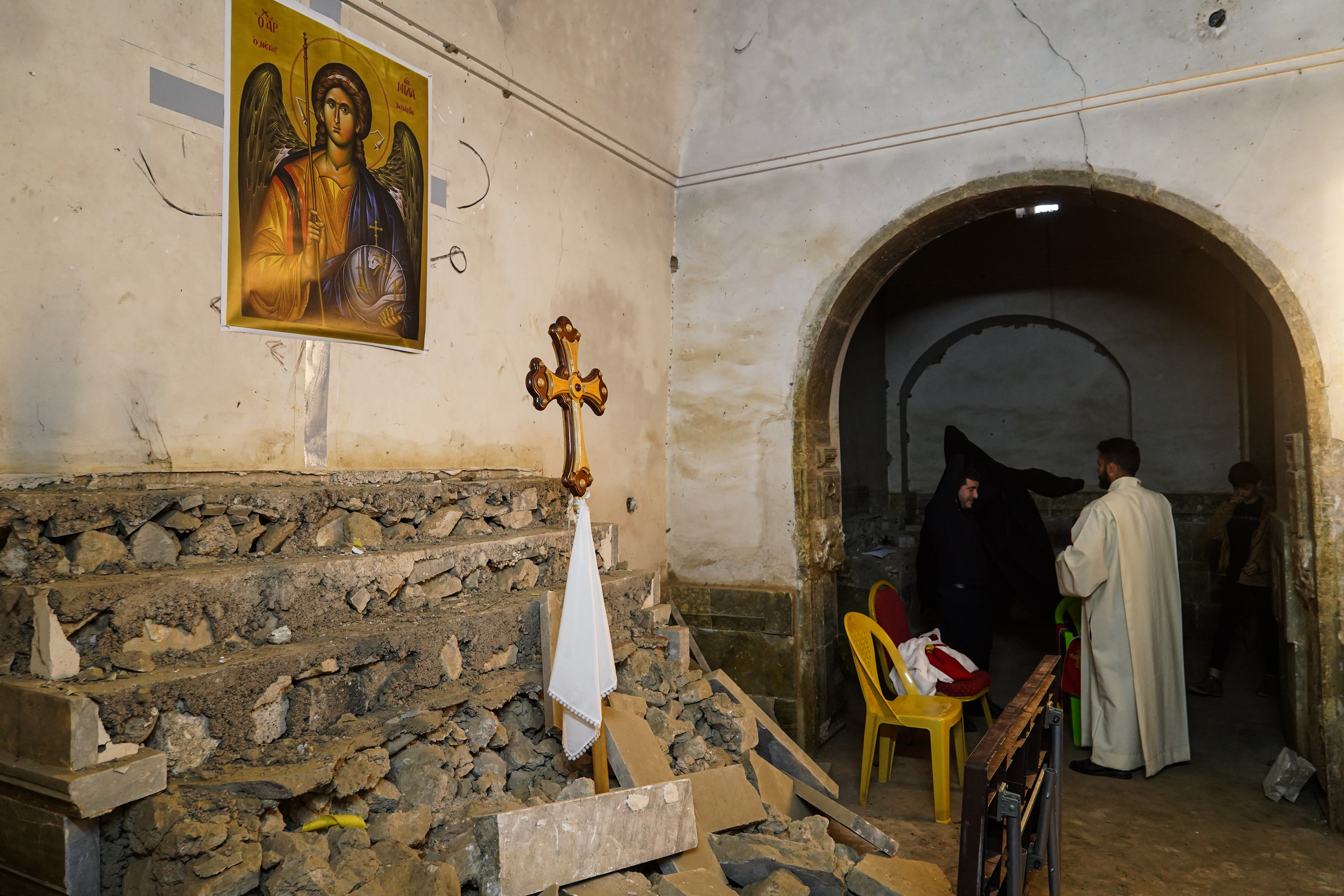 For the first time in more than 20 years, a mass was held at St. Michael's Monastery in Mosul, northern Iraq