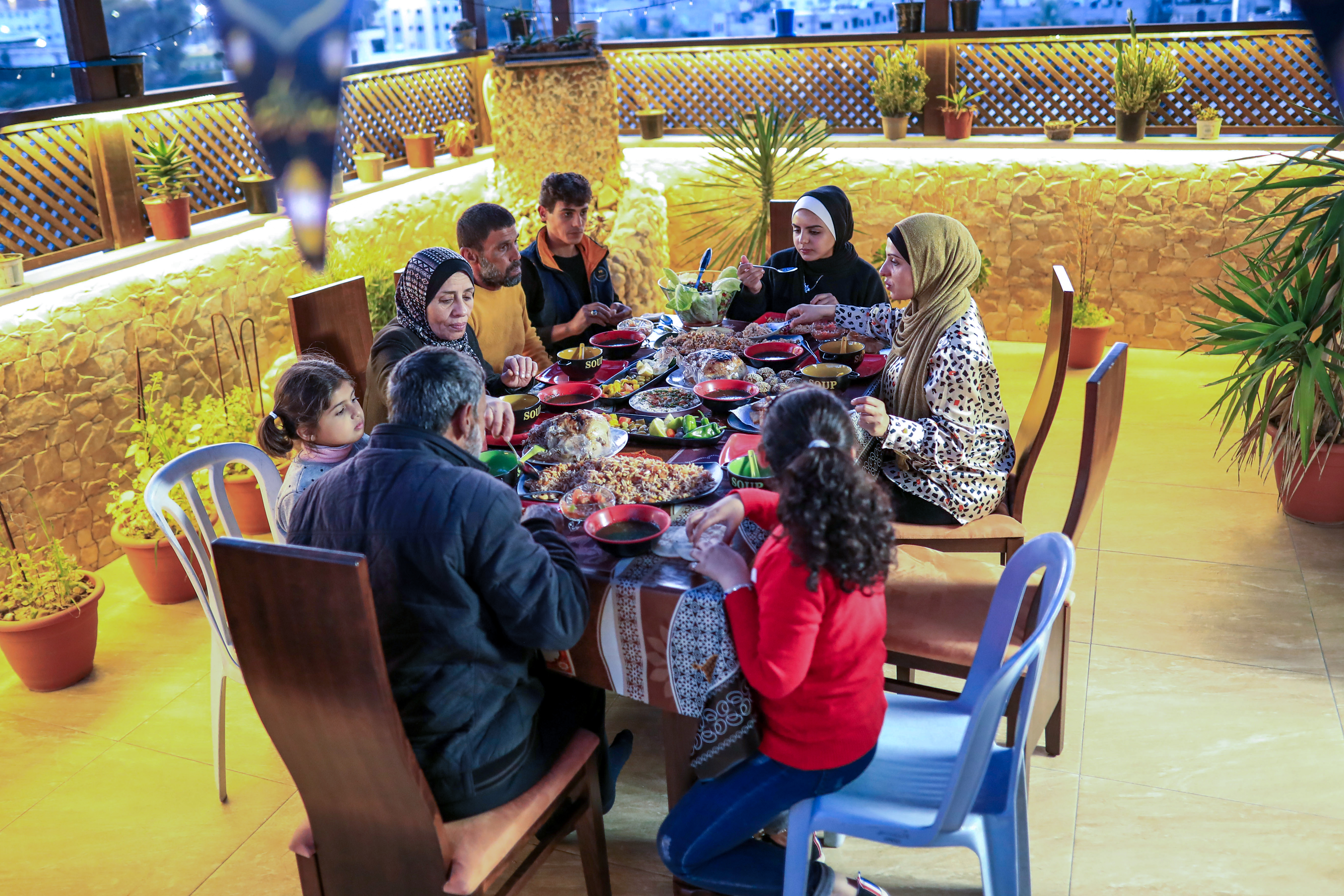 The Shabaan family breaks their fast