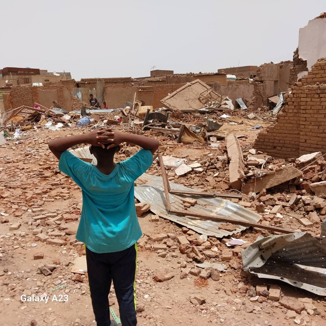 Damaged buildings are seen following clashes between the paramilitary Rapid Support Forces and the army in South Khartoum locality