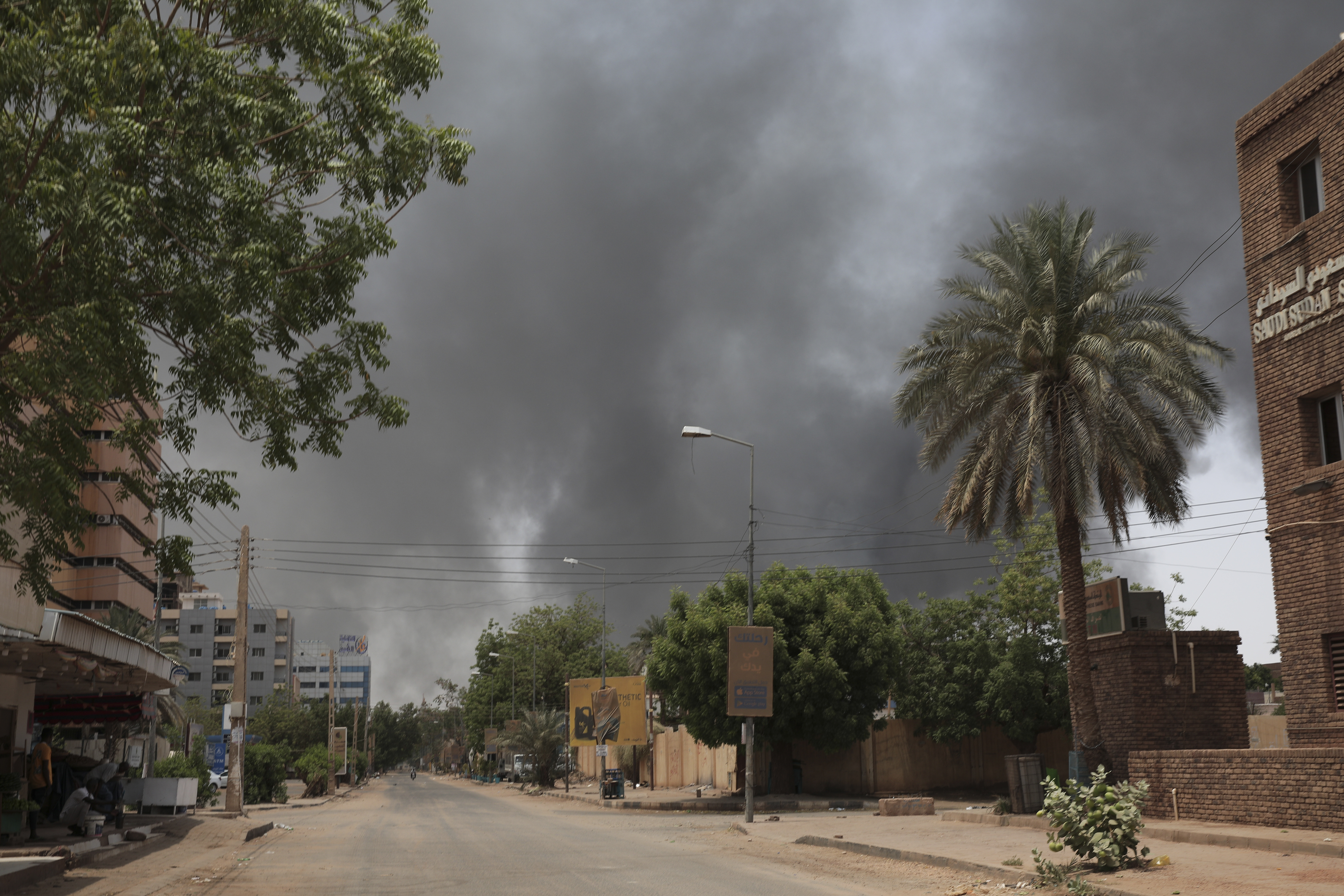 Smoke is seen rising in Khartoum
