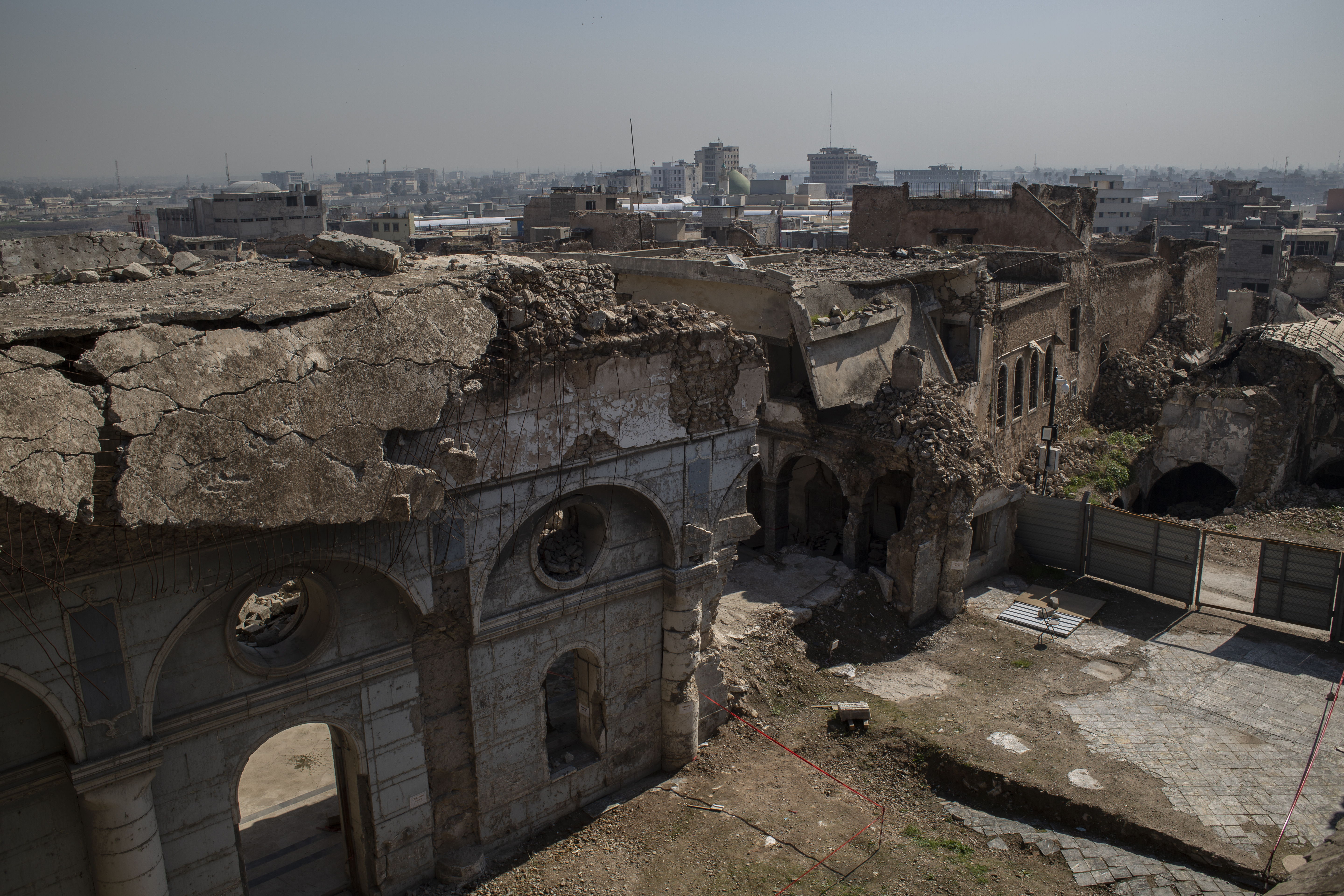 Destroyed City Of Mosul Prepares For Pope Francis Visit To Iraq MOSUL, IRAQ - FEBRUARY 24: A view of Al-Tahira Syriac Catholic church, built in 1862, which was extensively destroyed during the war with ISIS on February 28, 2021 in Mosul, Iraq.