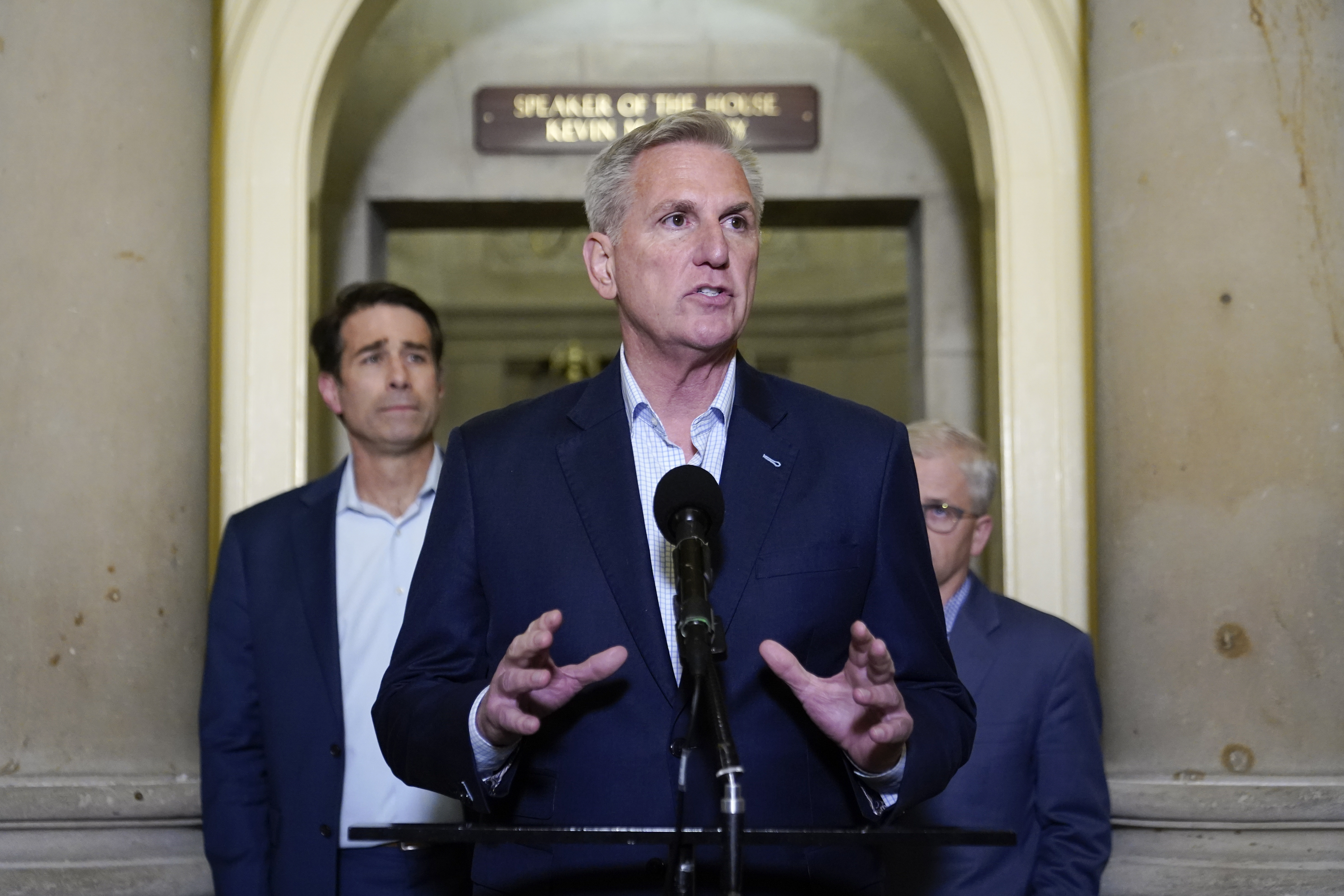 House Speaker Kevin McCarthy of Calif., speaks during a news conference after President Joe Biden and McCarthy reached an "agreement in principle" to resolve the looming debt crisis.